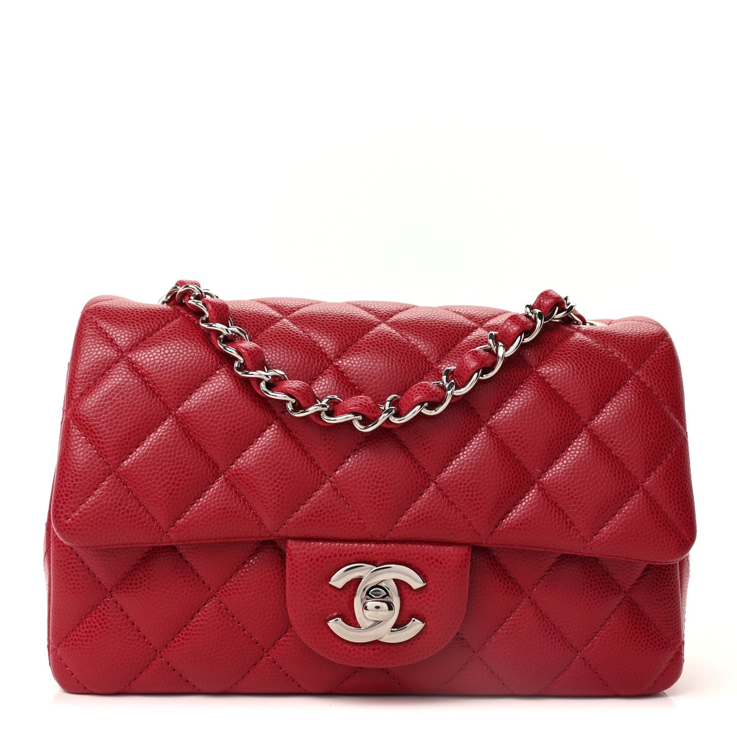 Chanel Caviar Quilted Mini Rectangular Flap  Pink