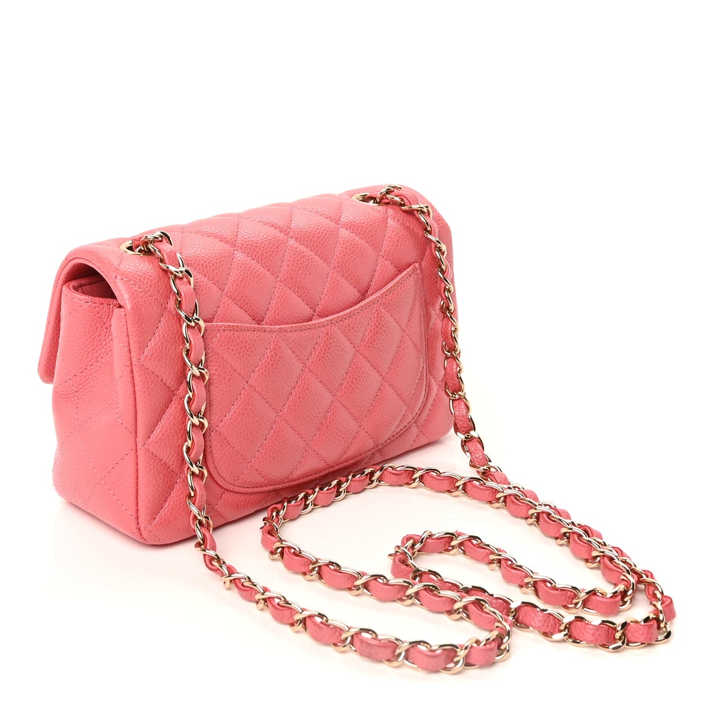 Chanel Caviar Quilted Mini Rectangular Flap Dark Pink