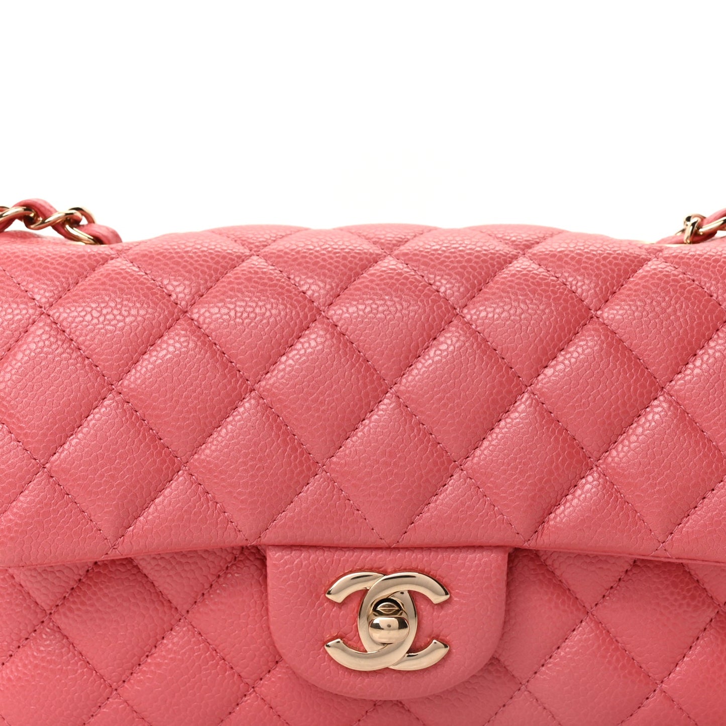 Chanel Caviar Quilted Mini Rectangular Flap Dark Pink