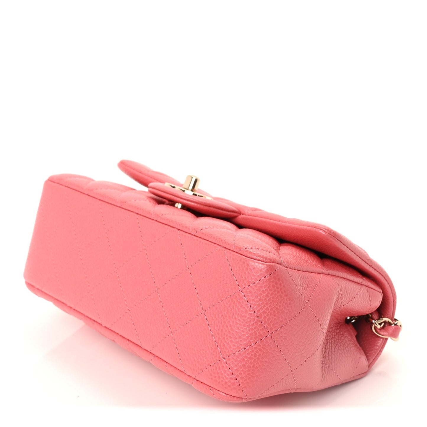 Chanel Caviar Quilted Mini Rectangular Flap Dark Pink