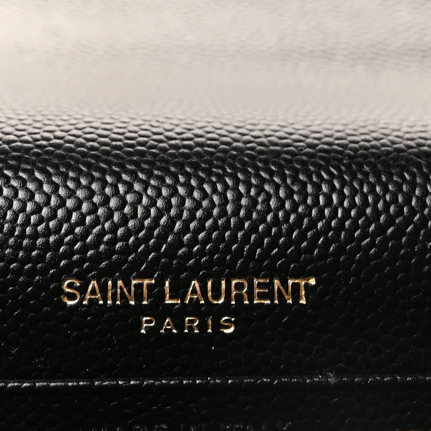 Saint Laurent Grain De Poudre Matelasse Chevron Monogram Envelope Chain Wallet Black