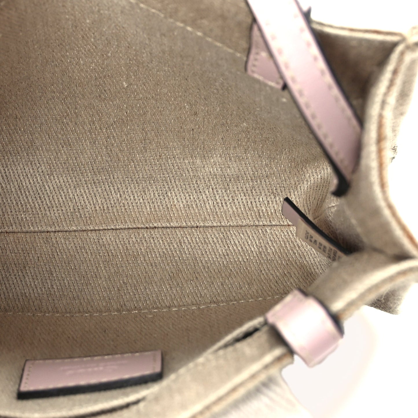 Chloe Cotton Calfskin Mini Woody Ribbon Tote  White Pink