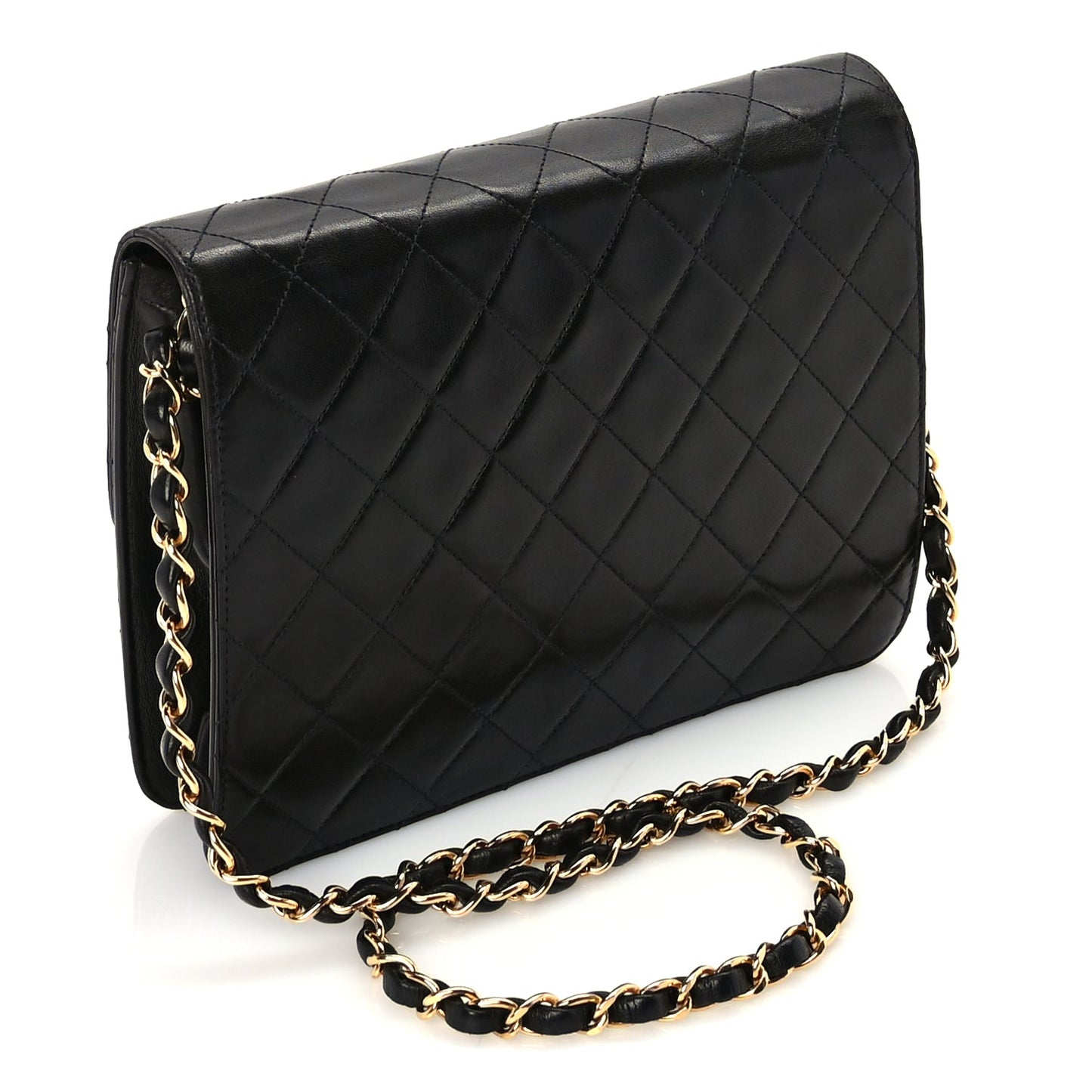 Chanel Lambskin Quilted Small Single Flap Bag Black