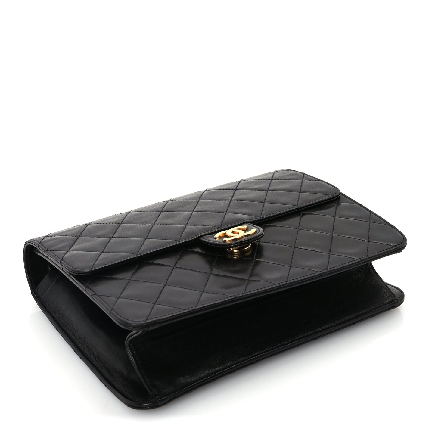 Chanel Lambskin Quilted Small Single Flap Bag Black