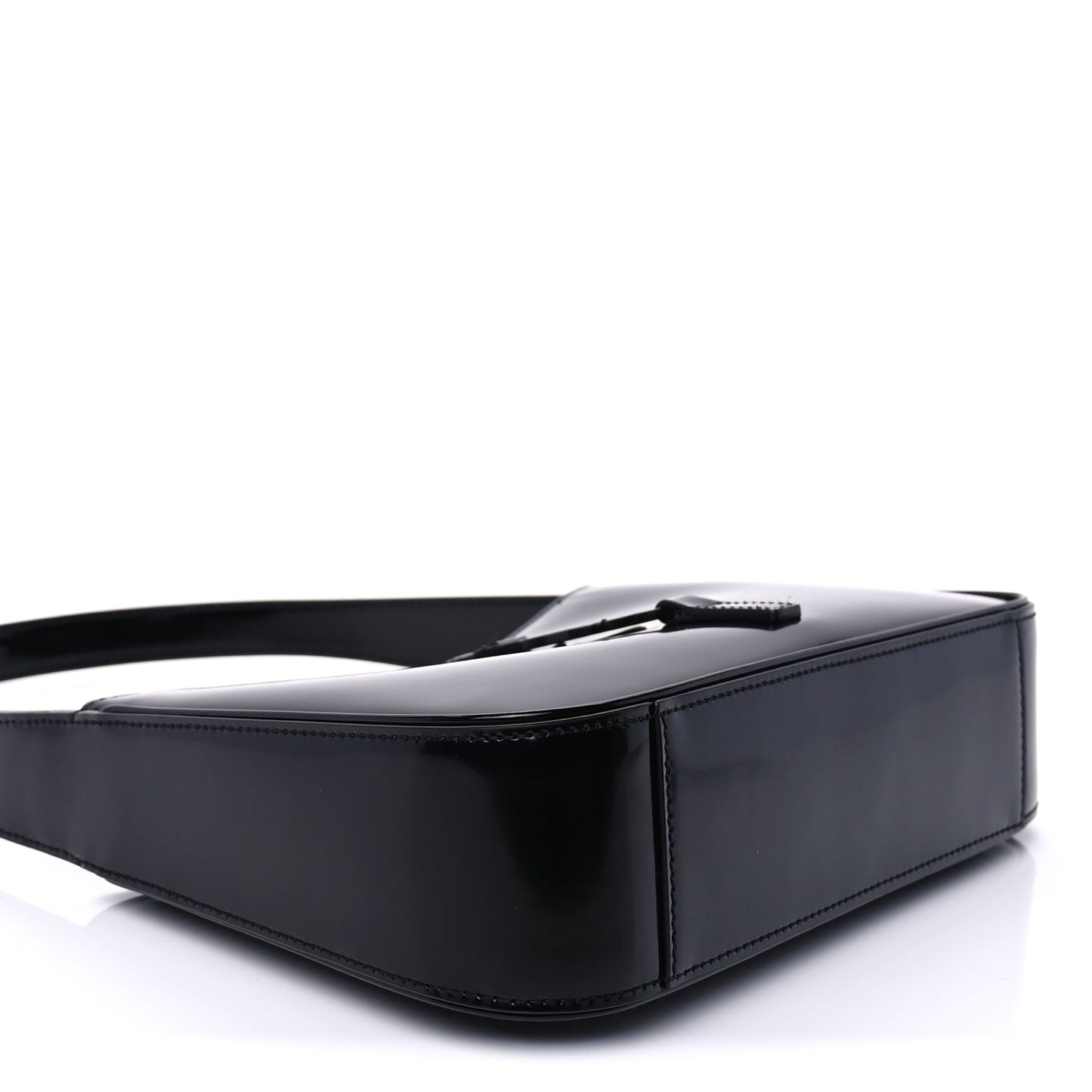 Saint Laurent Patent Le 5 A 7 Monochrome Hobo  Black