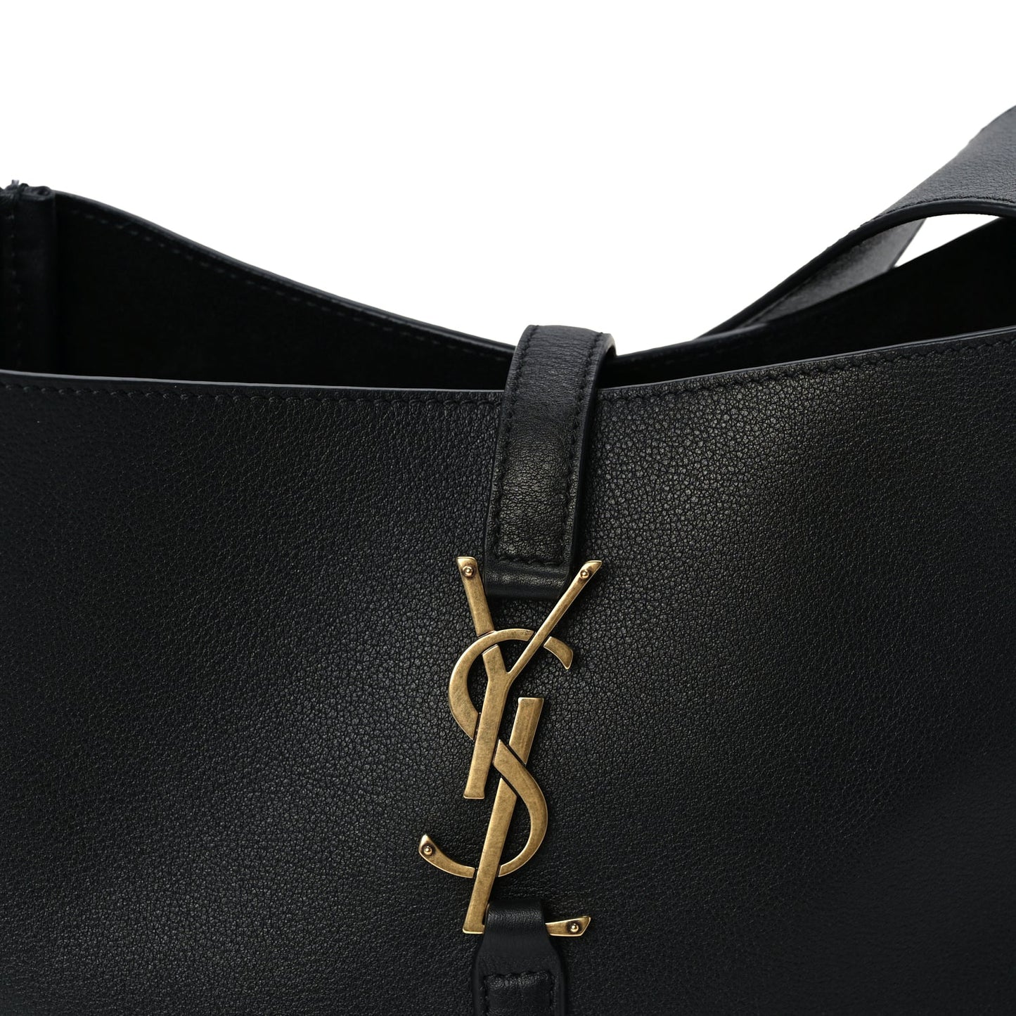 Saint Laurent Smooth Calfskin Small Le 5 A 7 Soft Hobo  Black