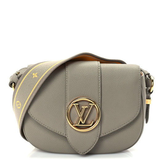 Louis Vuitton Grained Calfskin LV Pont 9 Soft PM  Gris