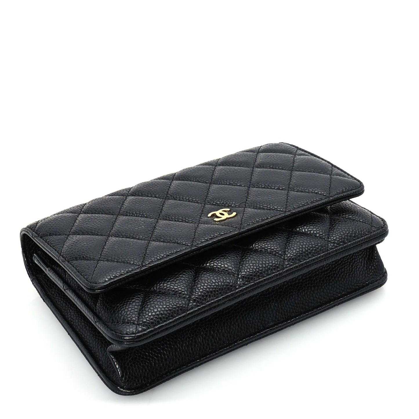 Chanel Caviar Quilted Wallet On Chain WOC  Black