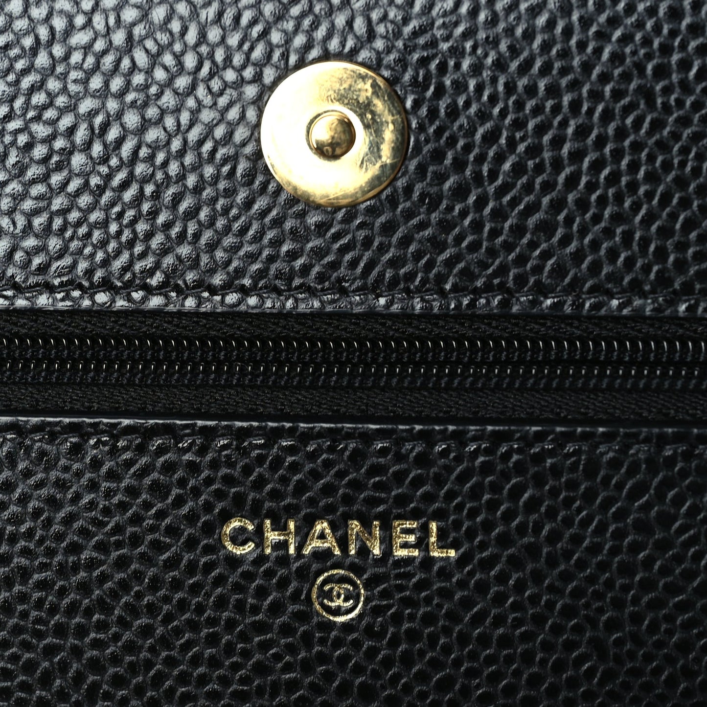 Chanel Caviar Quilted Wallet On Chain WOC  Black