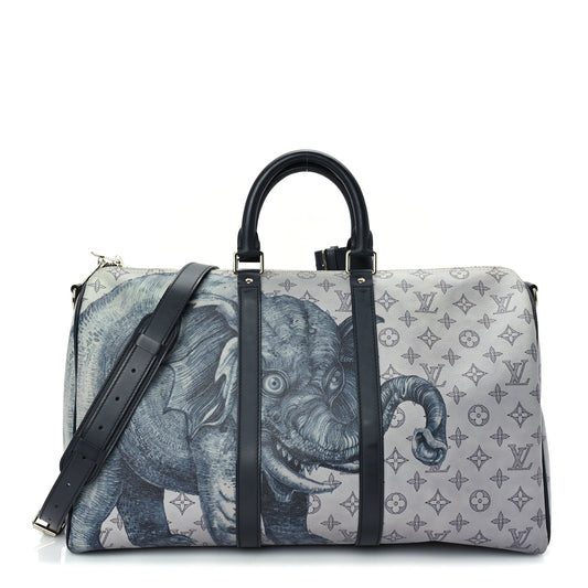 Louis Vuitton Savane Monogram Elephant Chapman Keepall Bandouliere 45 Dune