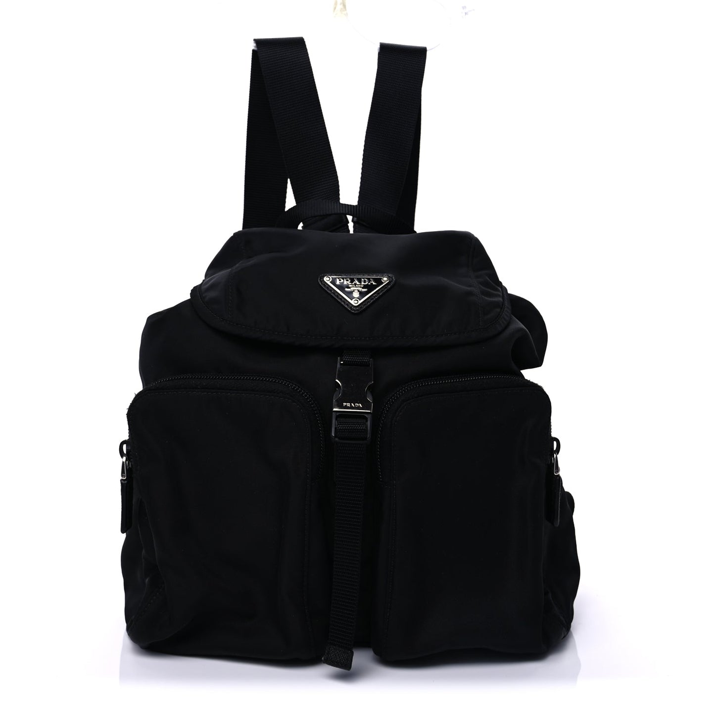Prada Tessuto Nylon Saffiano Vela Backpack  Black