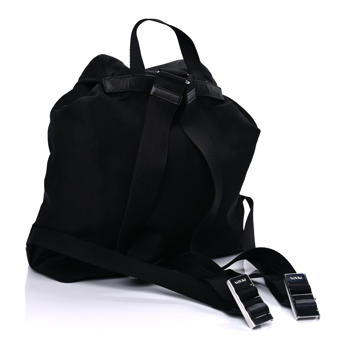 Prada Tessuto Nylon Saffiano Vela Backpack  Black