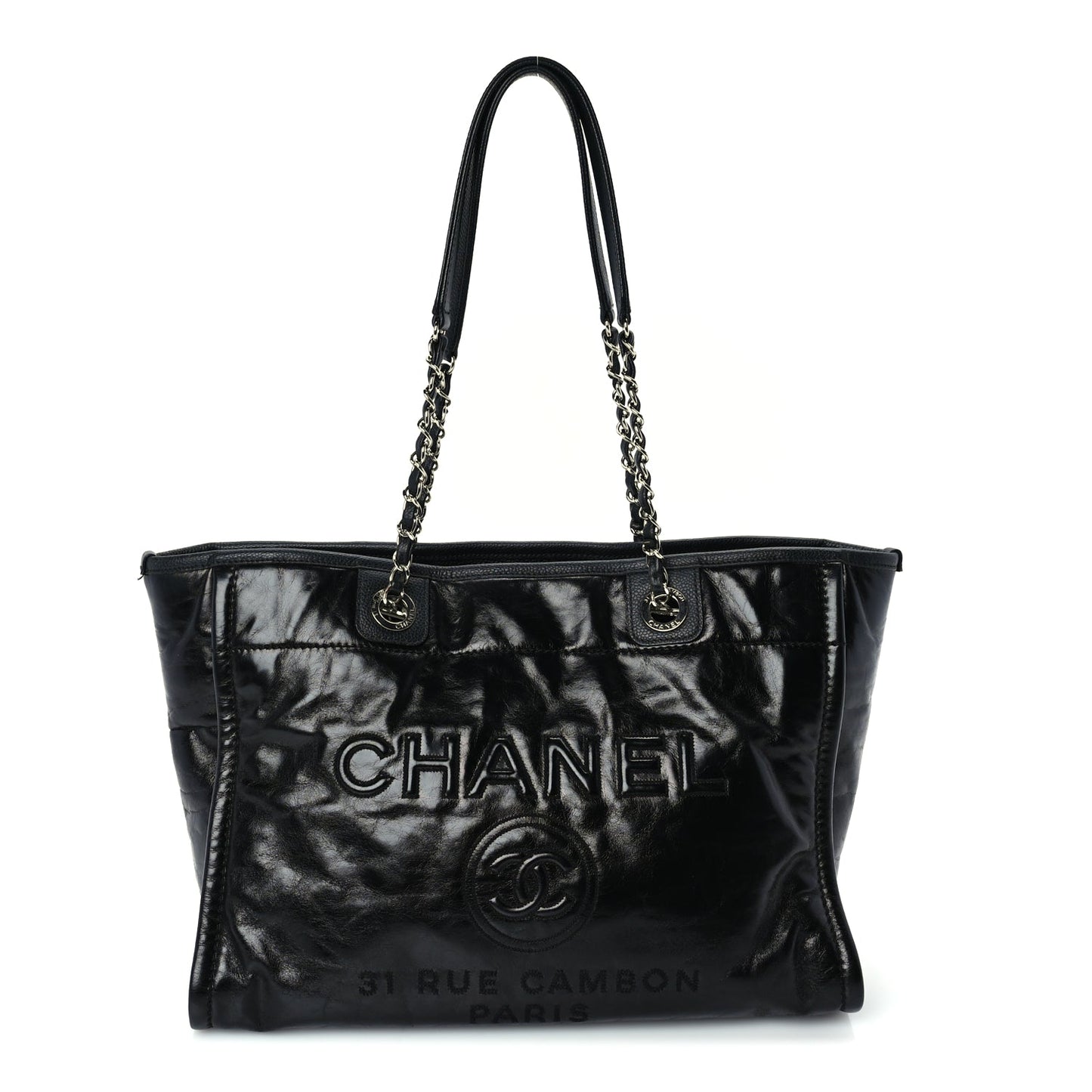 Chanel Glazed Calfskin Small Deauville Tote