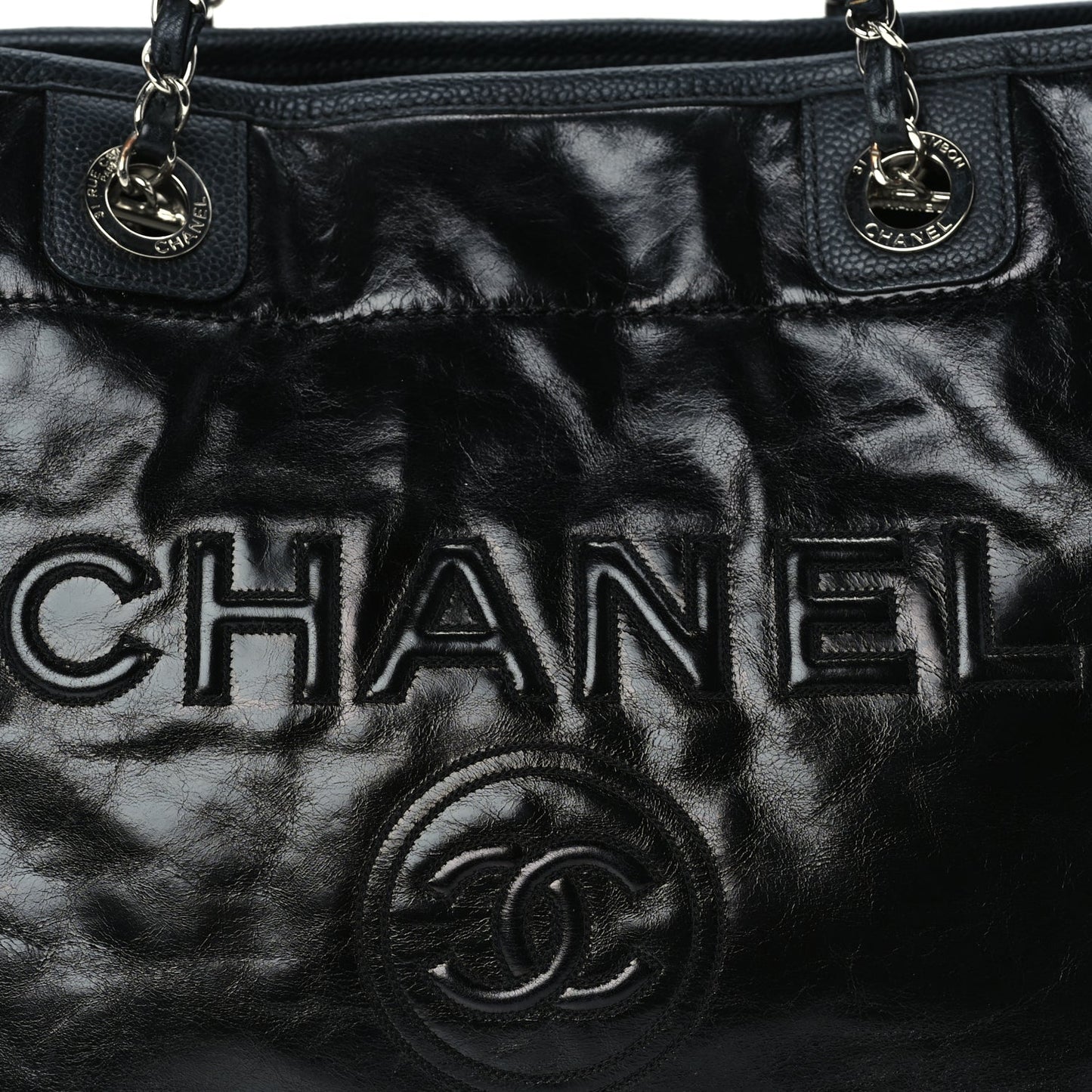 Chanel Glazed Calfskin Small Deauville Tote