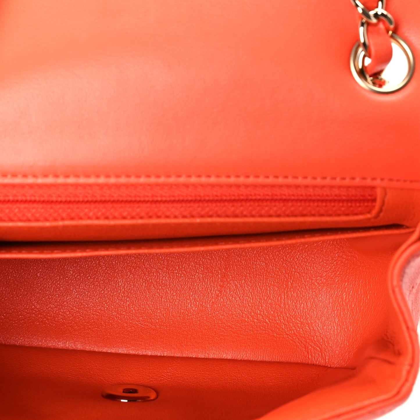 Chanel Lambskin Quilted Mini Square Flap Orange