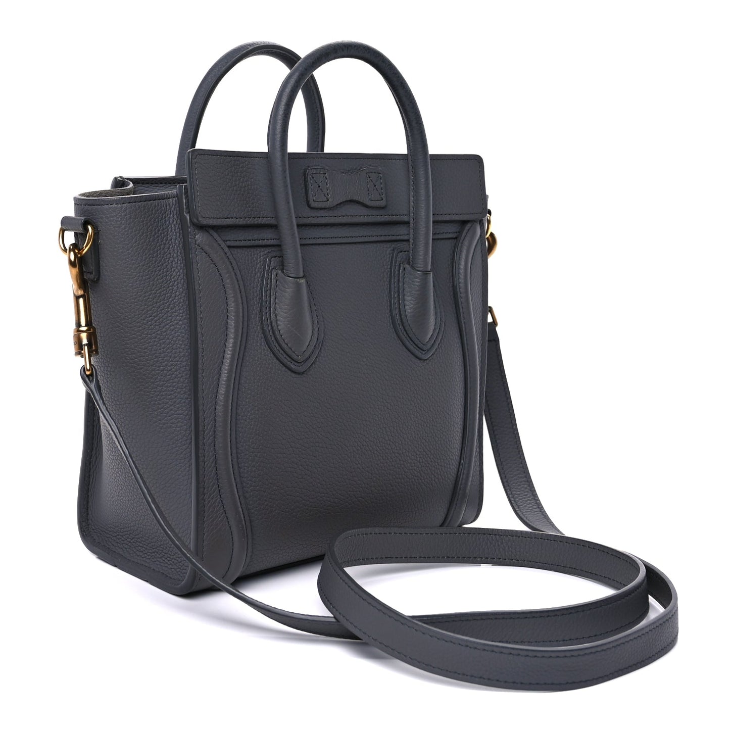 Celine Baby Drummed Calfskin Nano Luggage  Kohl