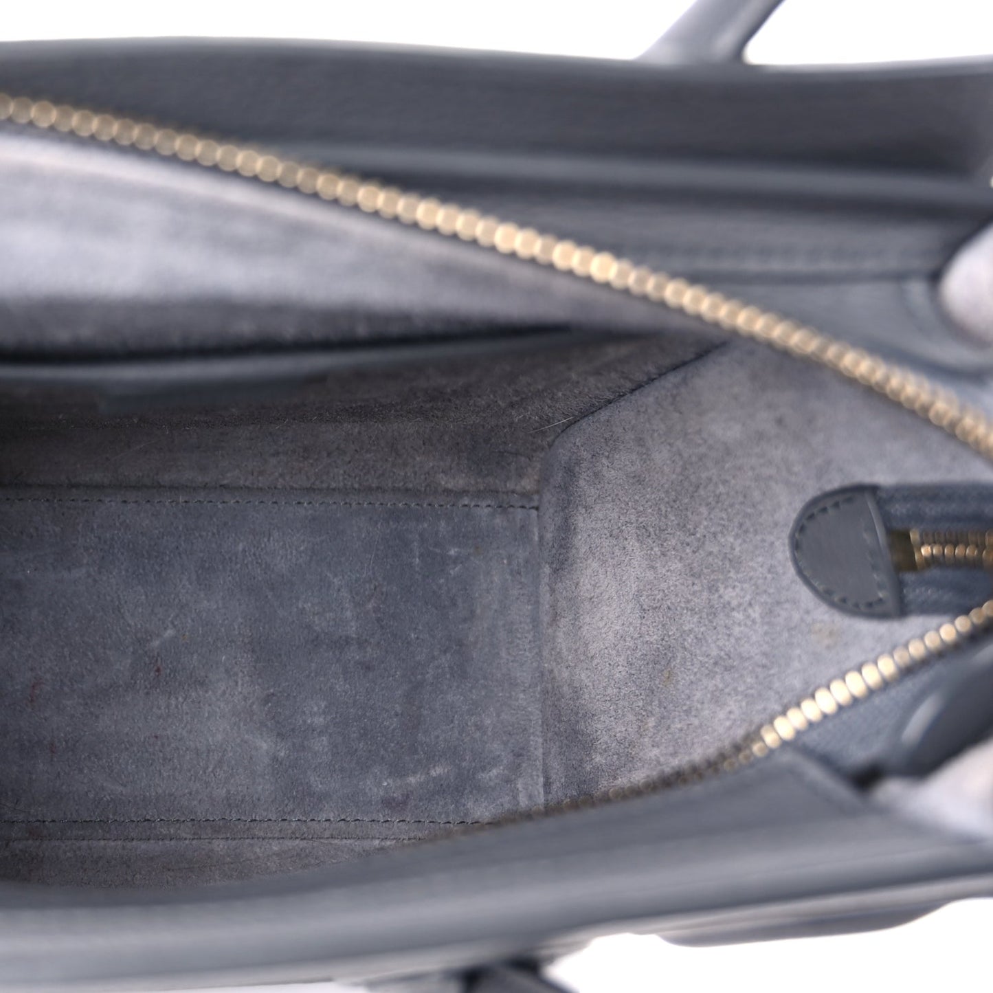 Celine Baby Drummed Calfskin Nano Luggage  Kohl