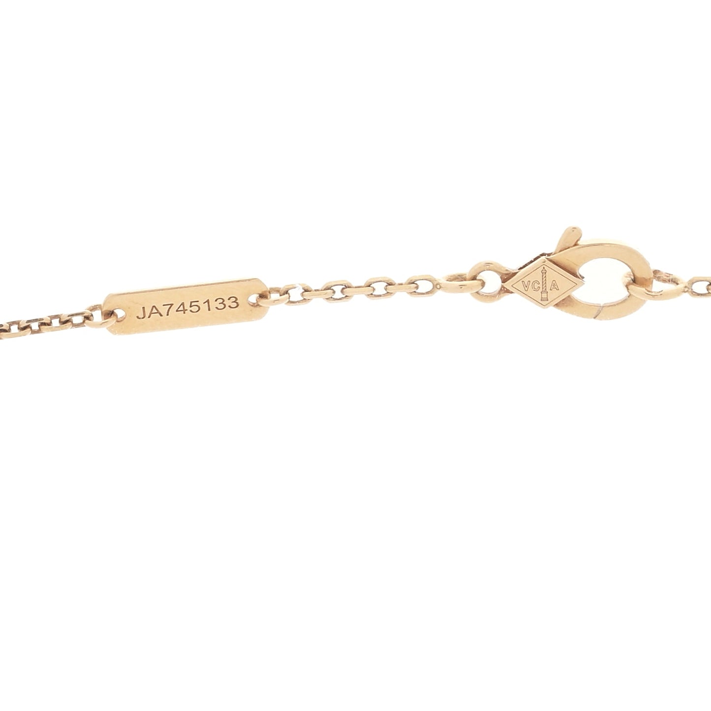 Van Cleef & Arpels 18K Yellow Gold Black Onyx Vintage Alhambra Pendant Necklace