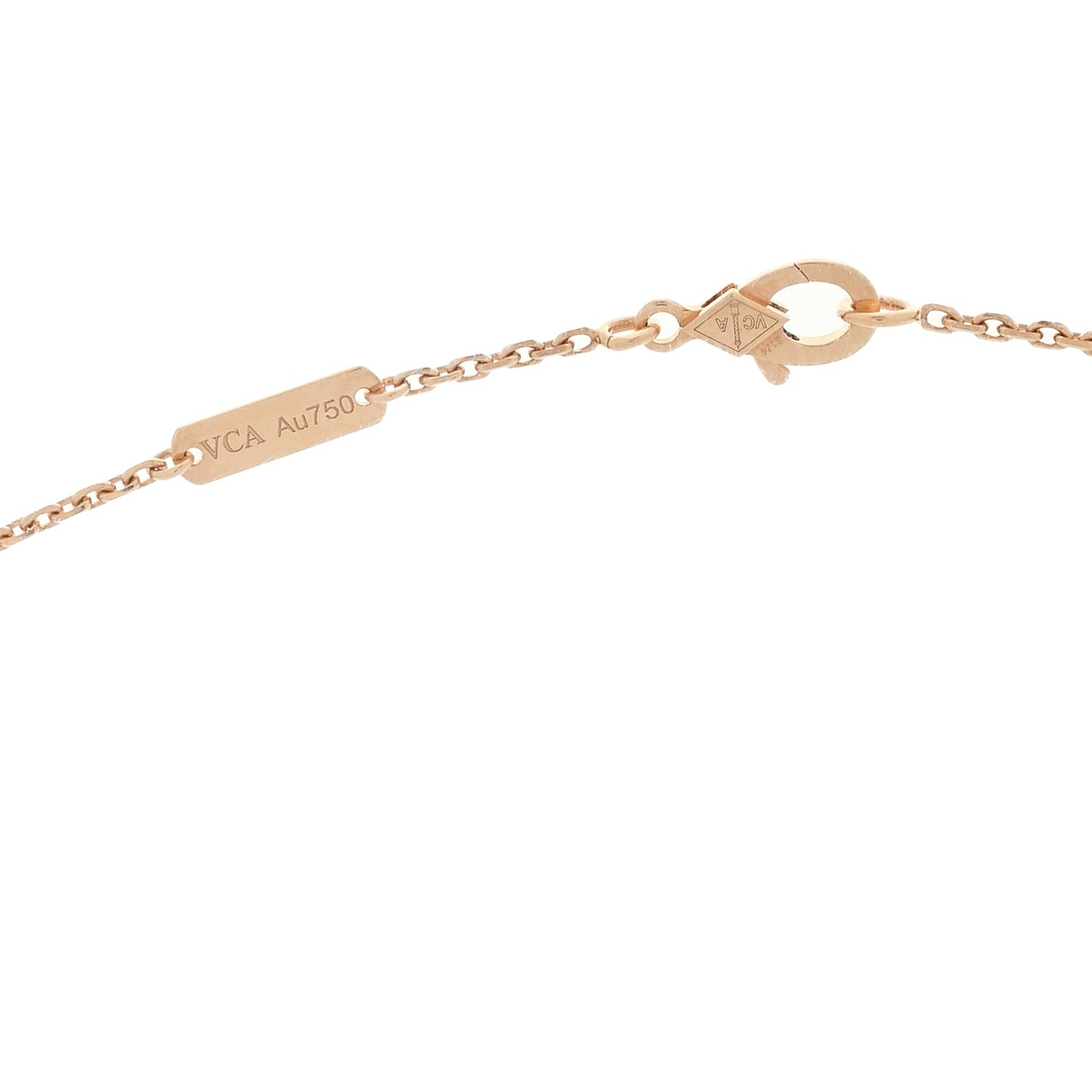 Van Cleef & Arpels 18K Rose Gold Gray Mother of Pearl Vintage Alhambra Pendant Necklace