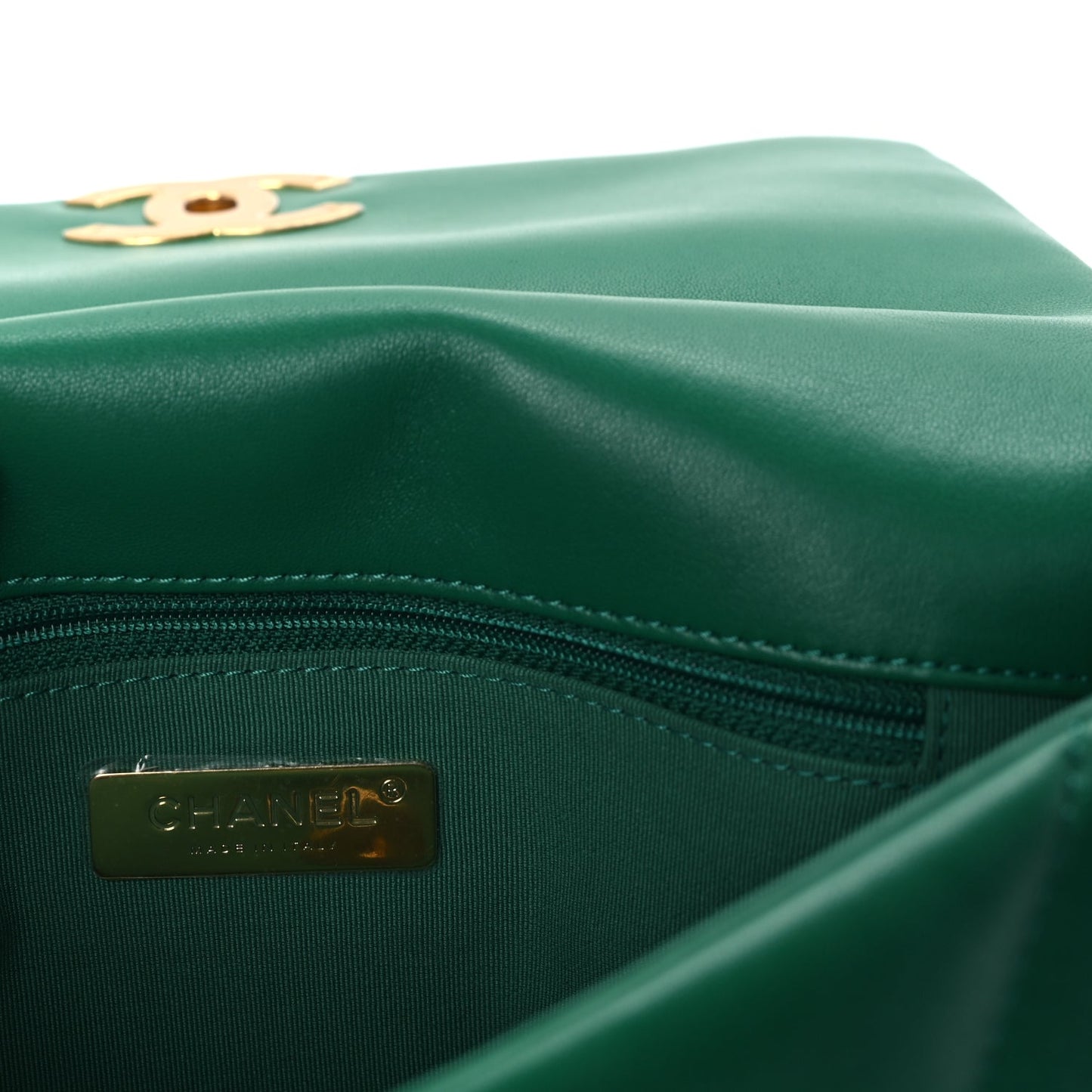 Chanel Lambskin Quilted Medium 19 Flap  Green