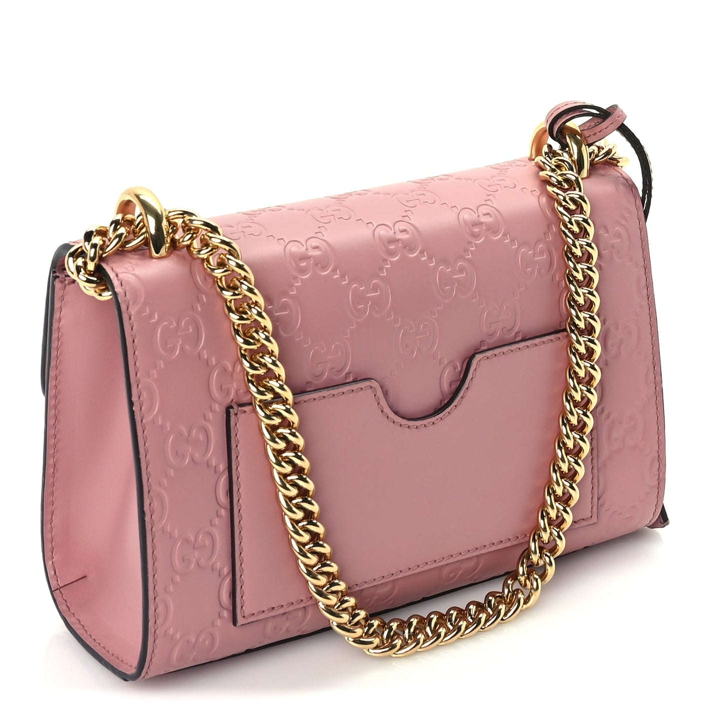 Gucci Guccissima Small Padlock Shoulder Bag  Rose Baby Candy