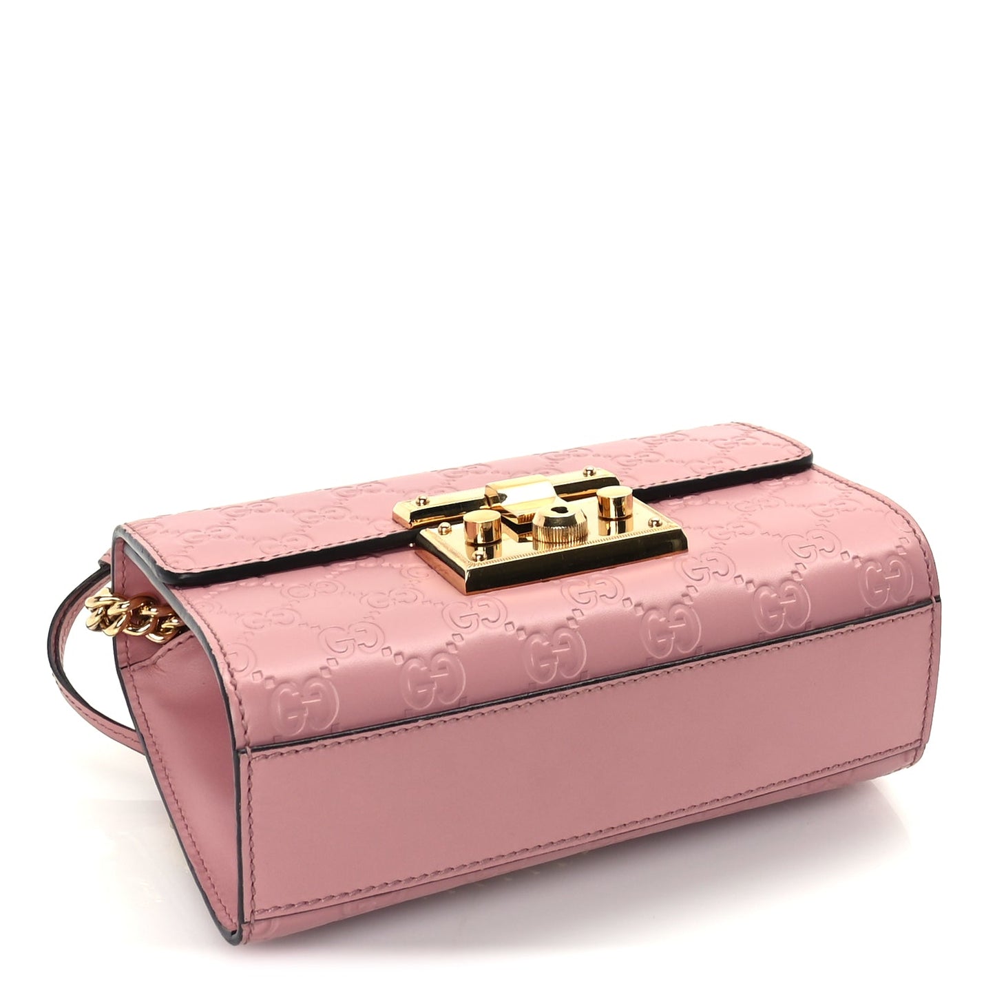 Gucci Guccissima Small Padlock Shoulder Bag  Rose Baby Candy