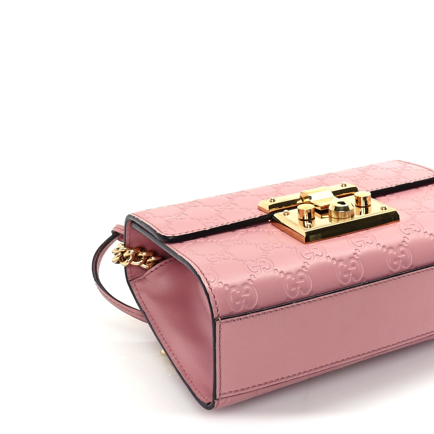 Gucci Guccissima Small Padlock Shoulder Bag  Rose Baby Candy