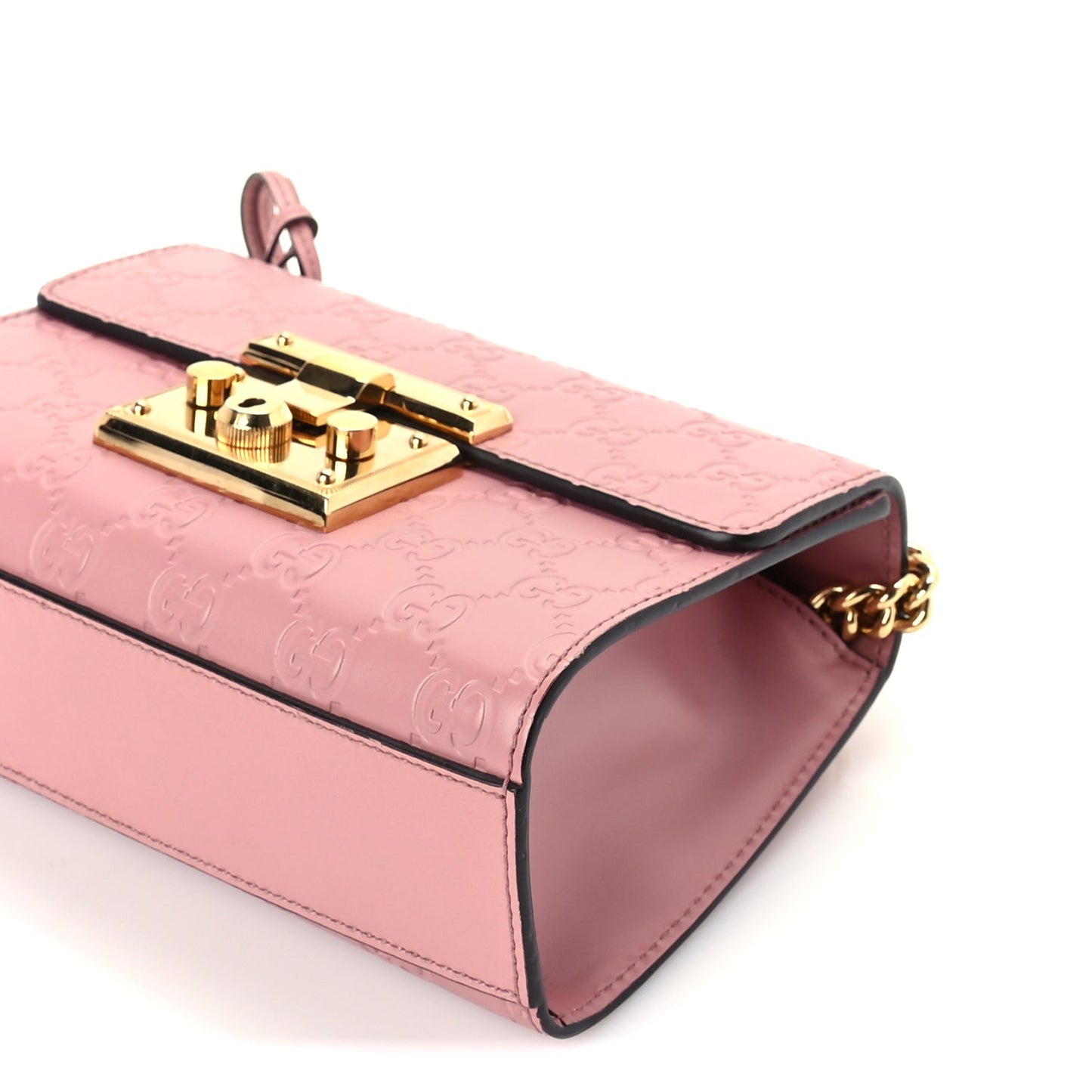 Gucci Guccissima Small Padlock Shoulder Bag  Rose Baby Candy