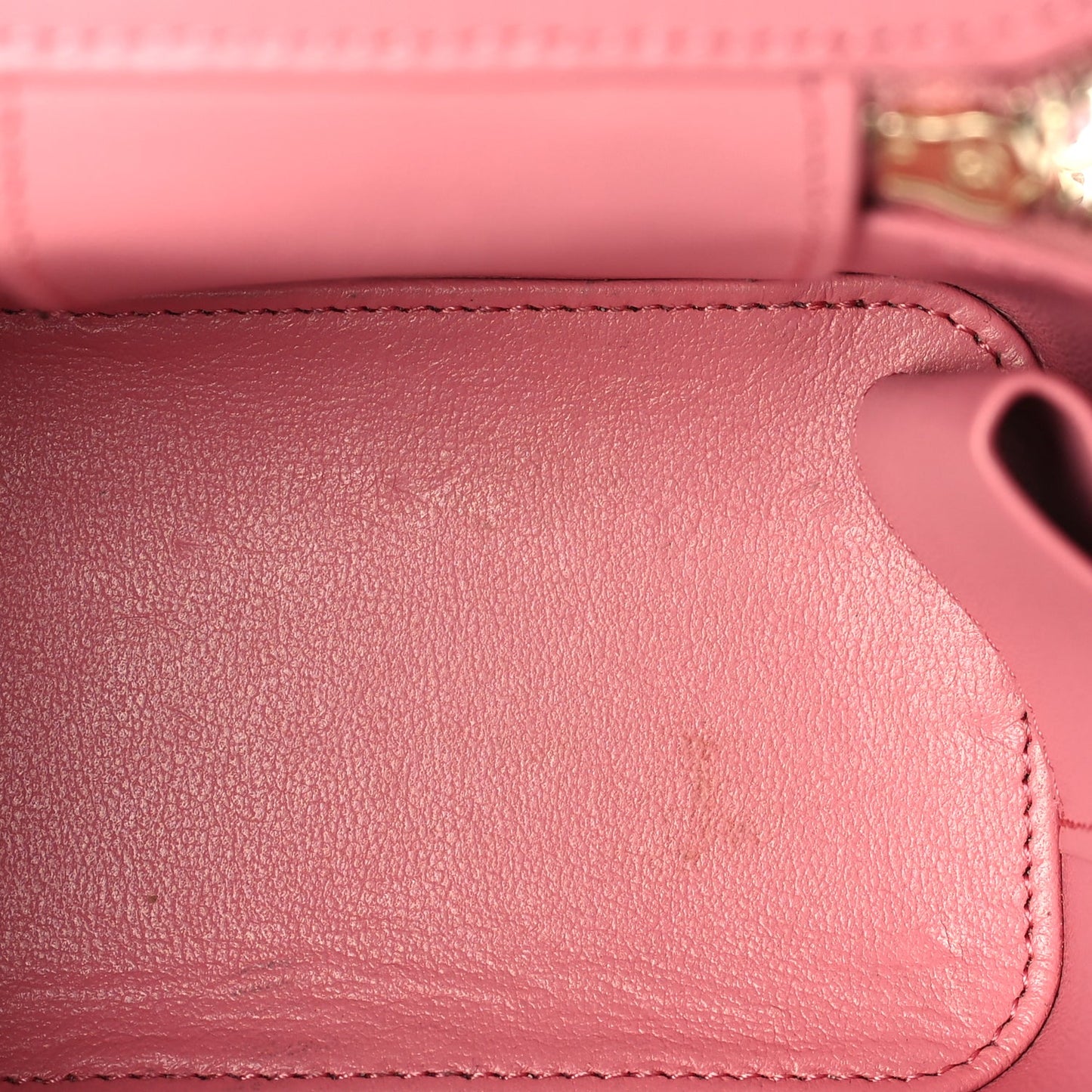 Chanel Lambskin Quilted Top Handle Mini Vanity Case With Chain Pink
