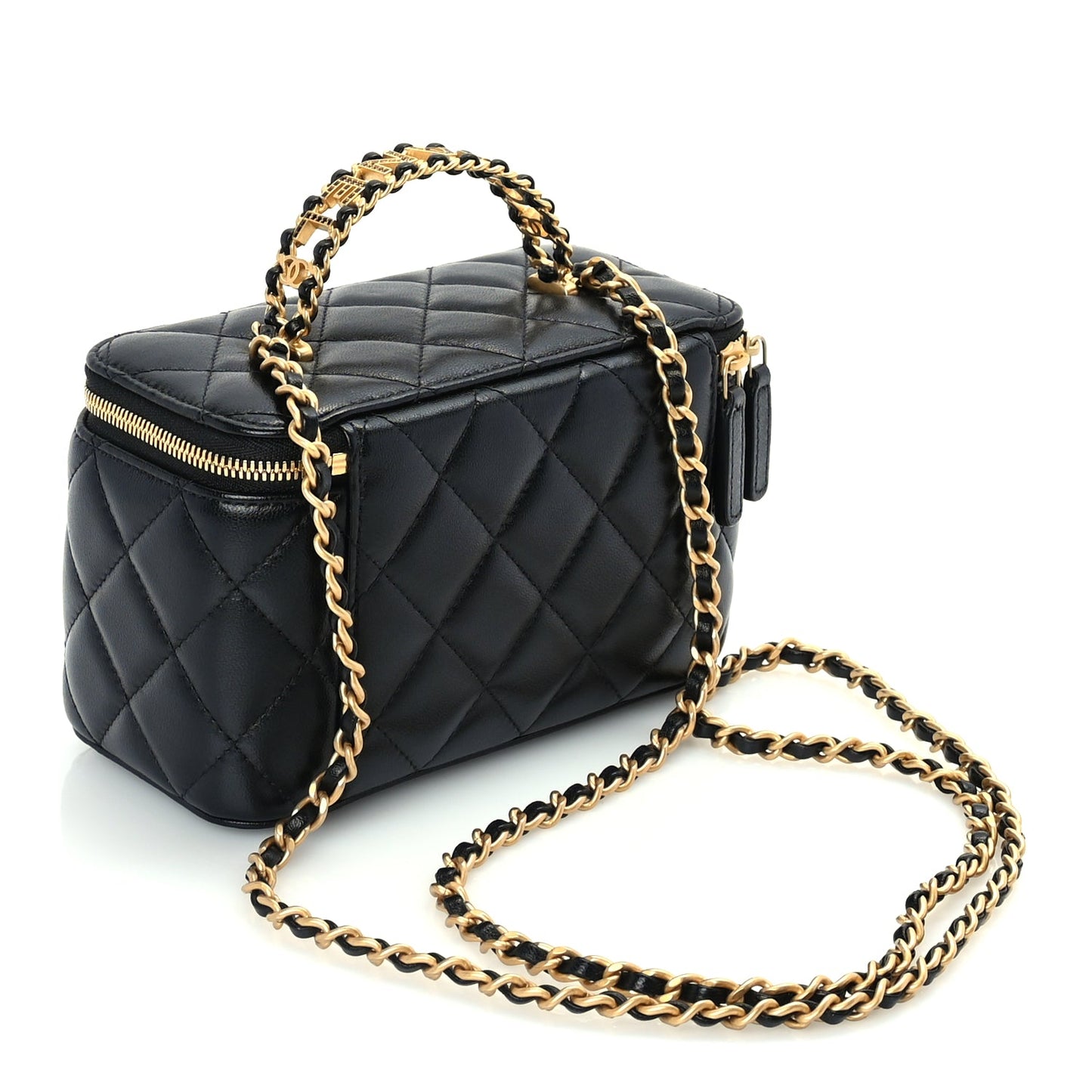 Chanel Lambskin Quilted 19 Pick Me Up Vanity Case  Black