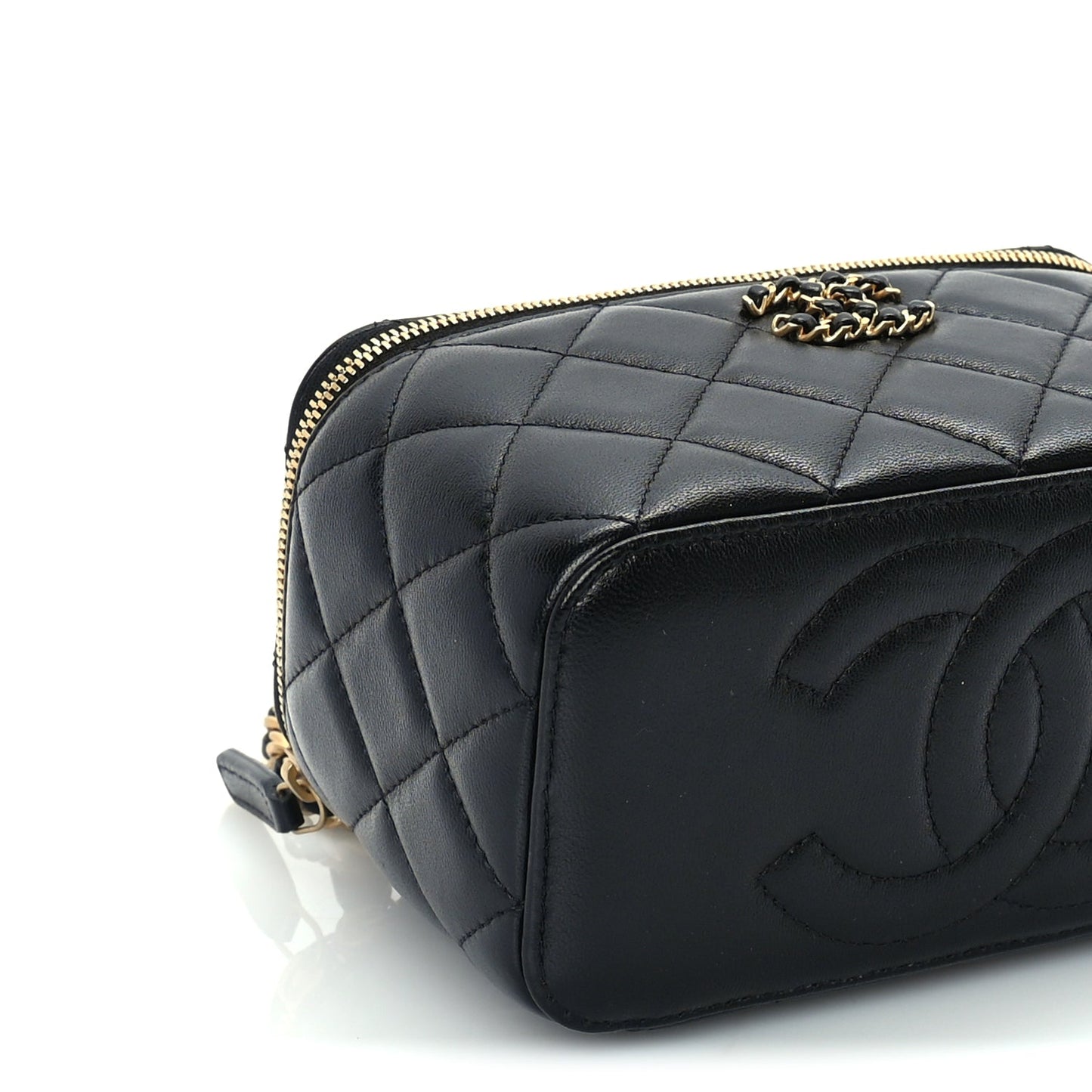 Chanel Lambskin Quilted 19 Pick Me Up Vanity Case  Black