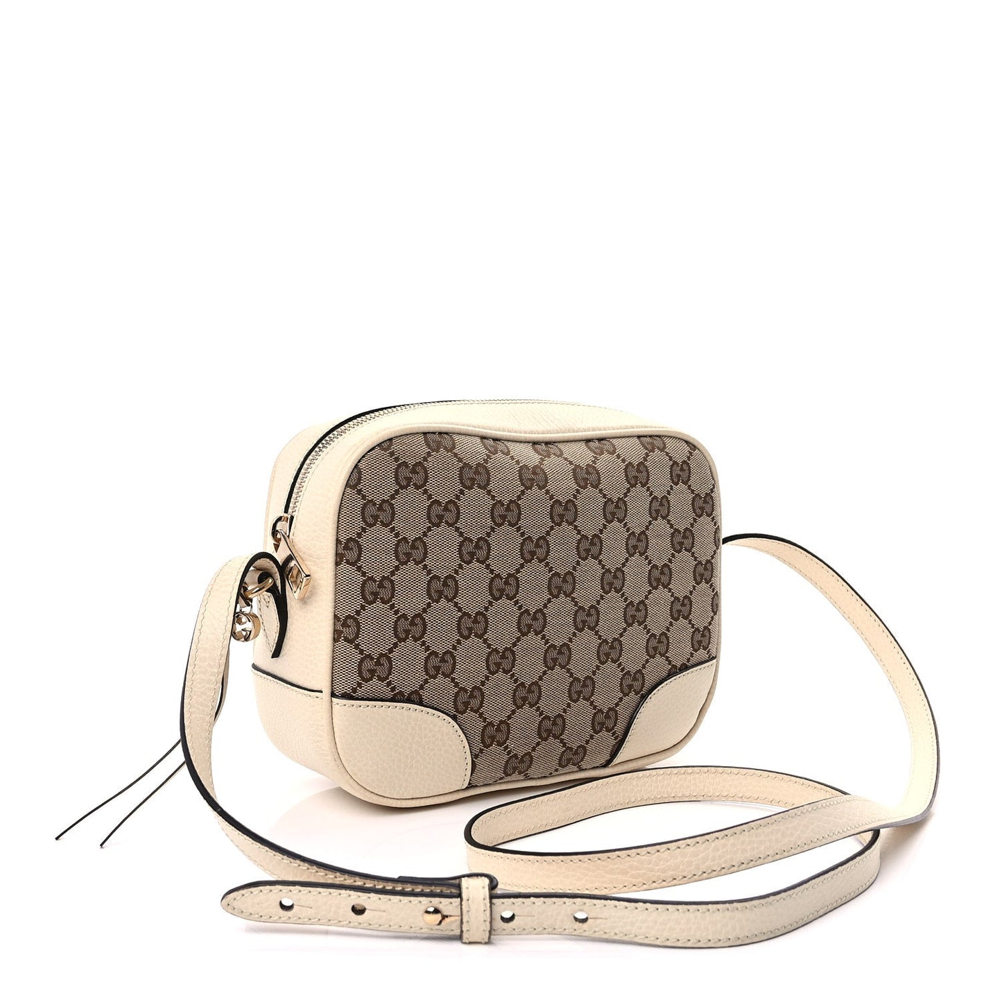 Gucci Monogram Dollar Calfskin Mini Bree Messenger Bag  Beige Ebony Avoire
