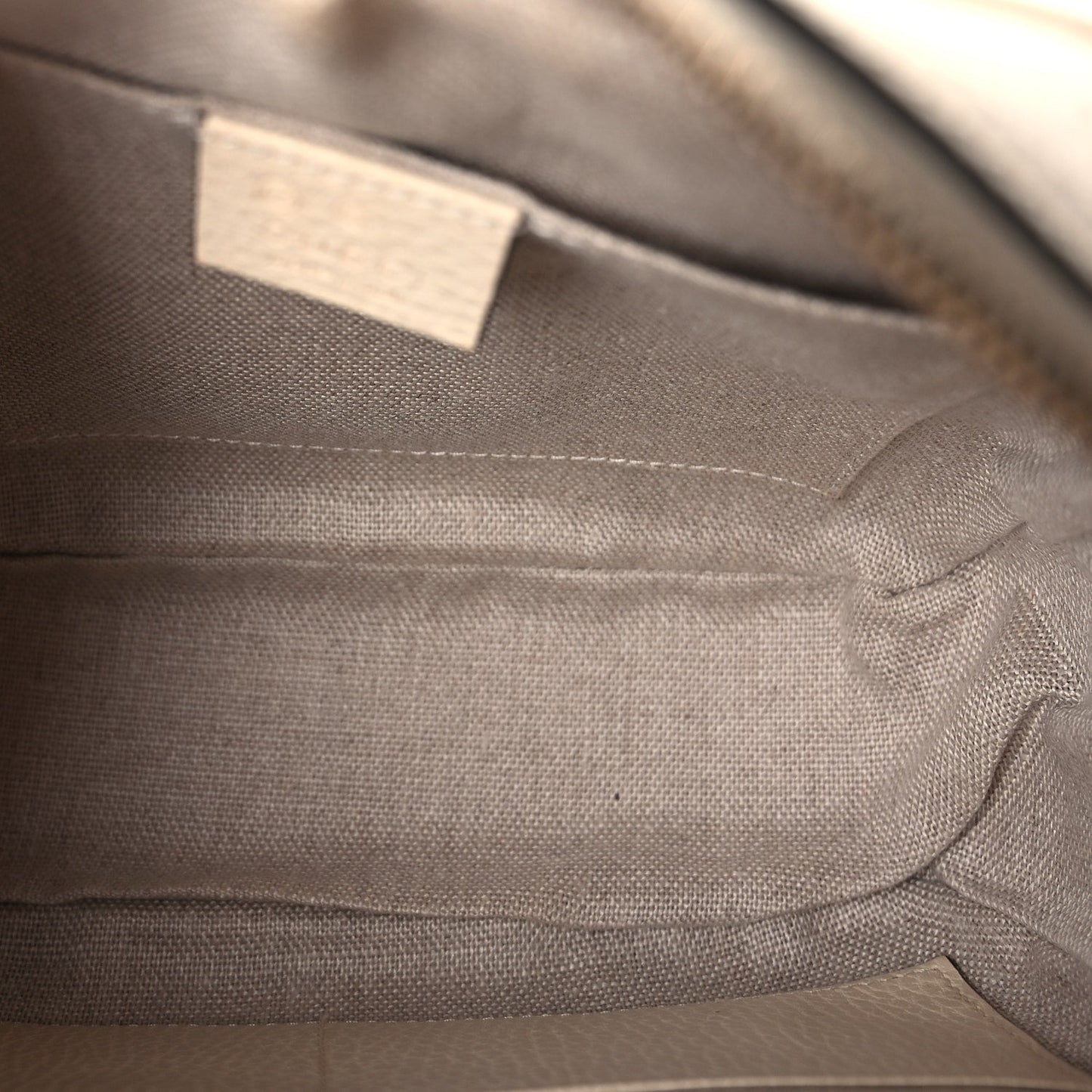Gucci Monogram Dollar Calfskin Mini Bree Messenger Bag  Beige Ebony Avoire