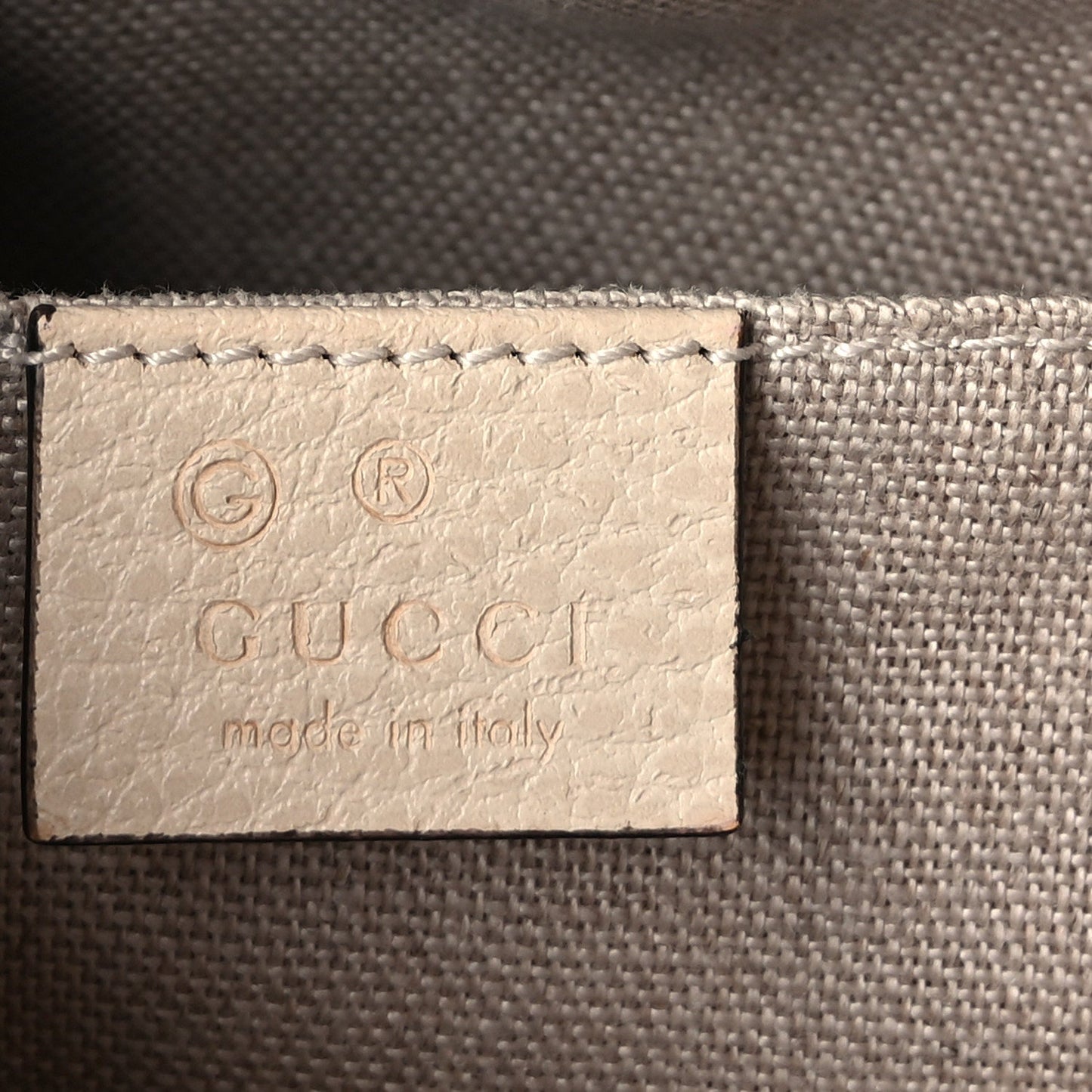 Gucci Monogram Dollar Calfskin Mini Bree Messenger Bag  Beige Ebony Avoire