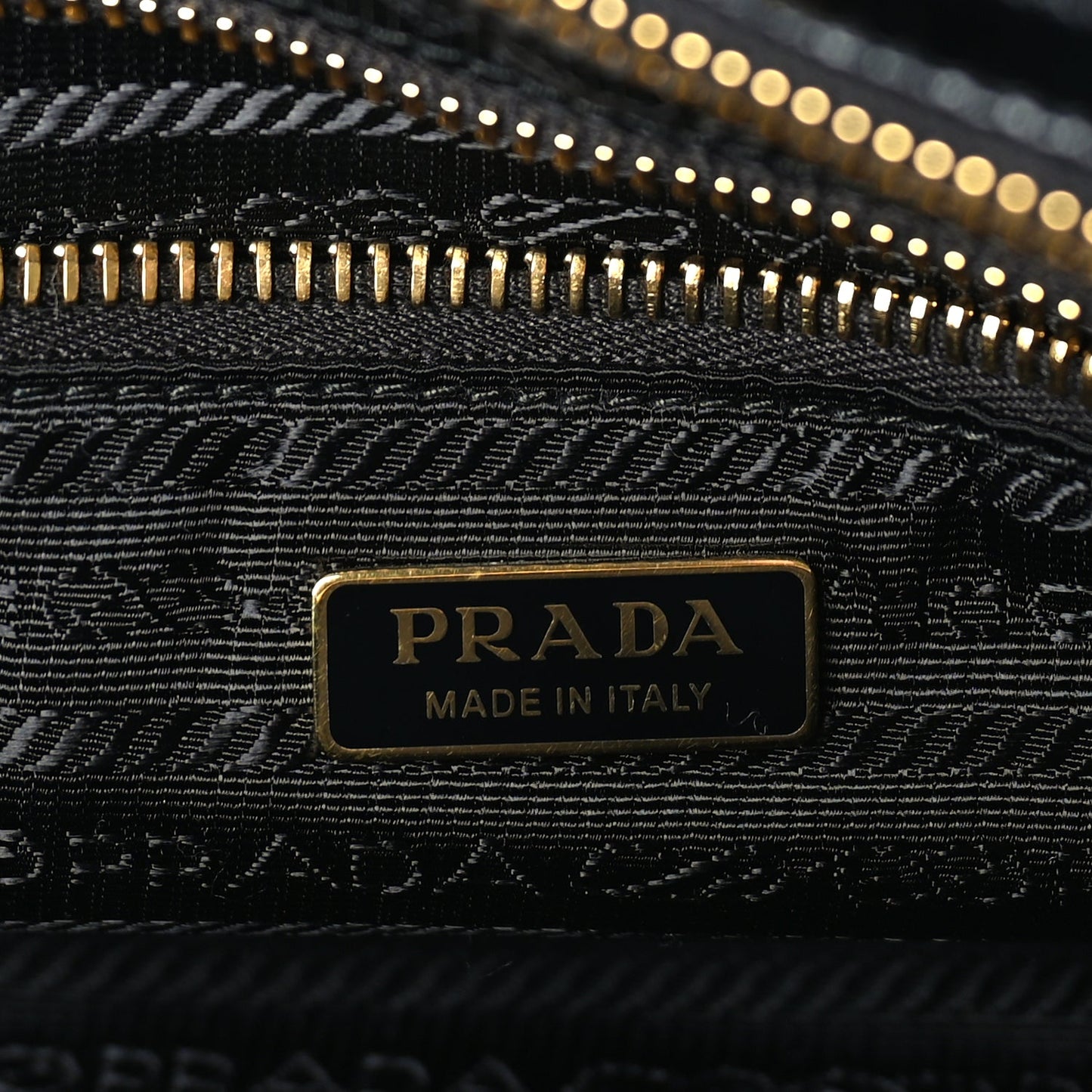 Prada Glossy Calfskin Triangle Medium Bonnie Shoulder Bag Black