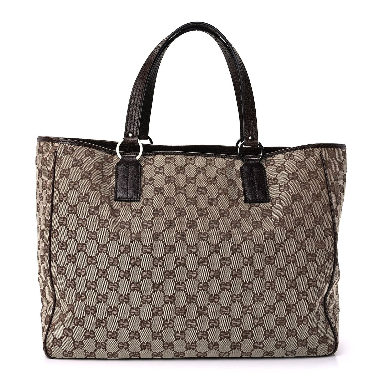 Gucci Monogram Medium Tote  Dark Brown