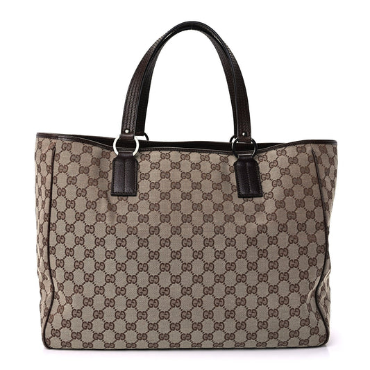 Gucci Monogram Medium Tote  Dark Brown