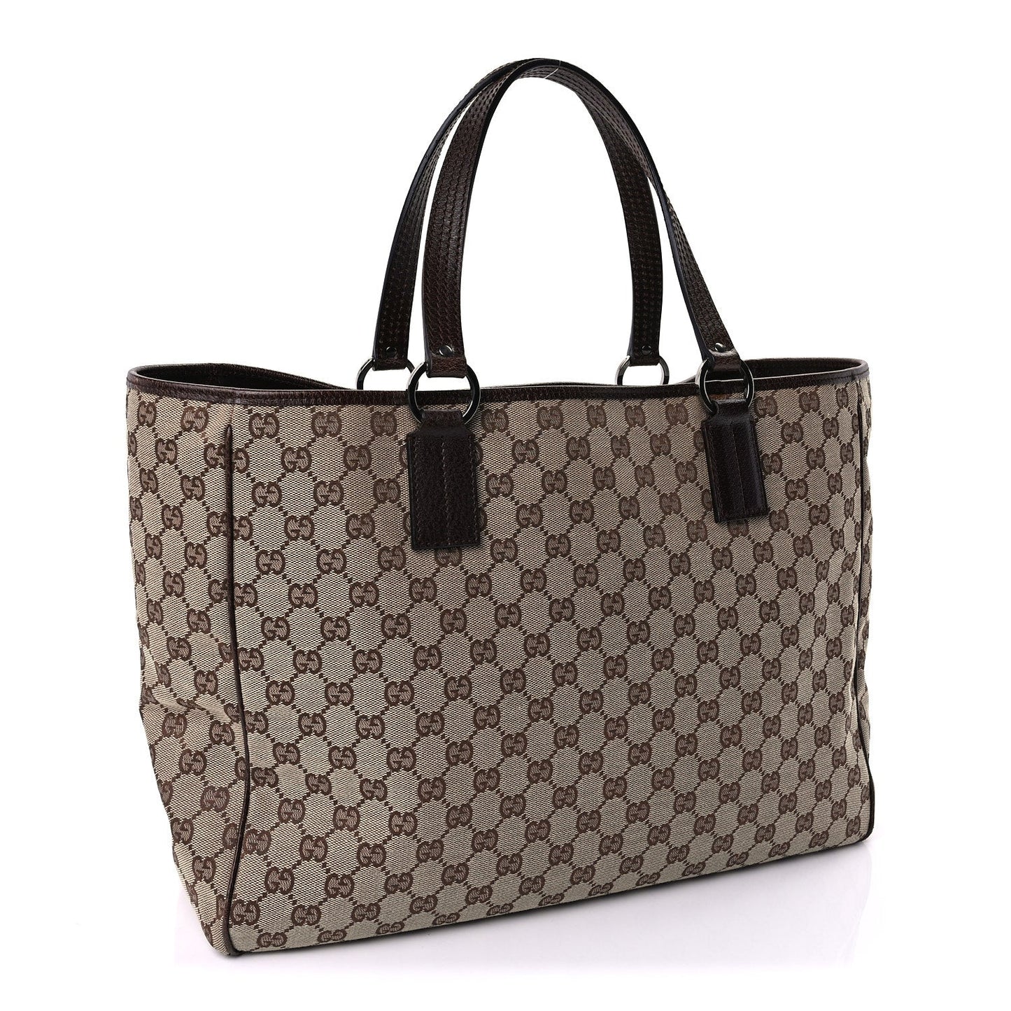 Gucci Monogram Medium Tote  Dark Brown