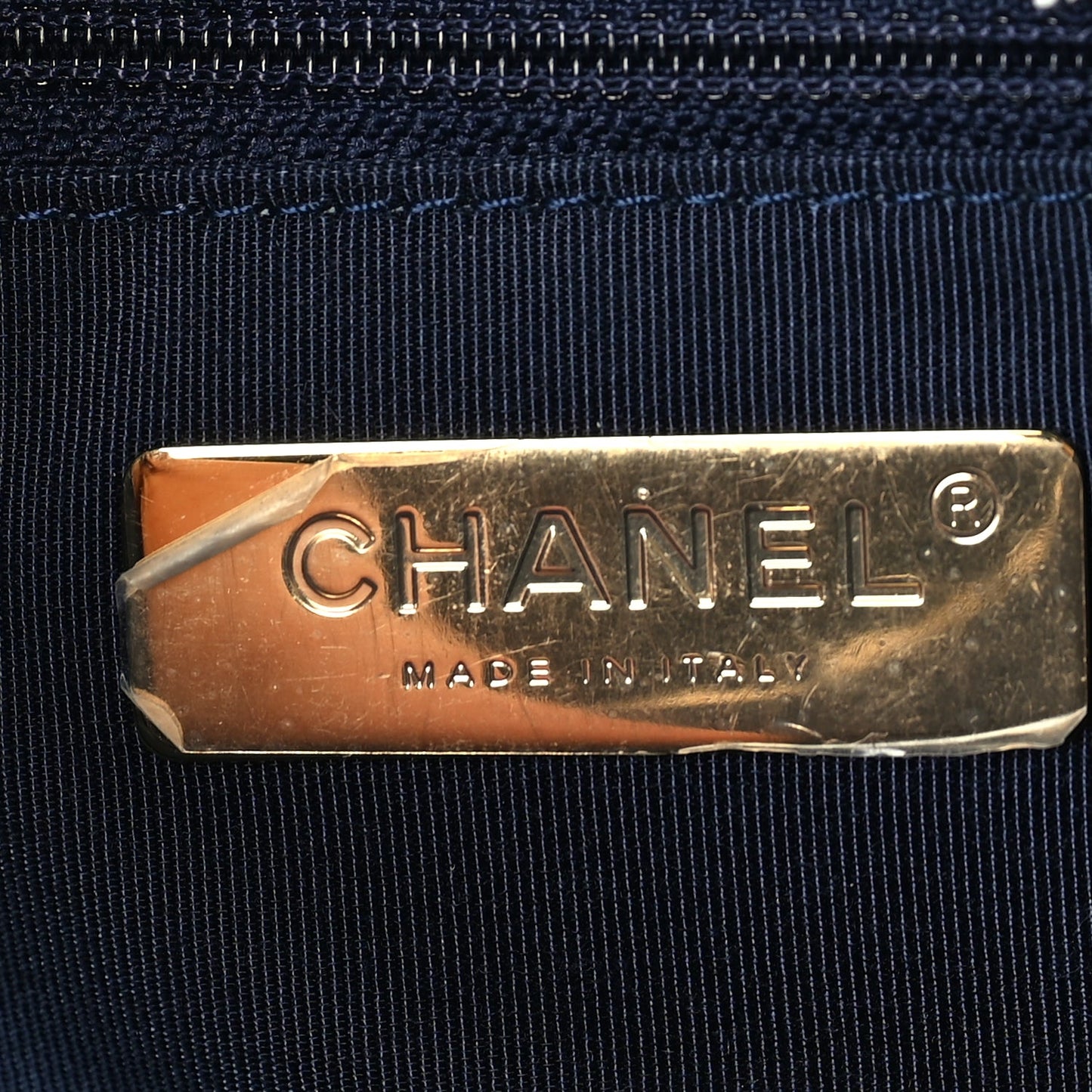 Chanel Tweed Quilted Medium 19 Flap Ecru Navy Blue Multicolor