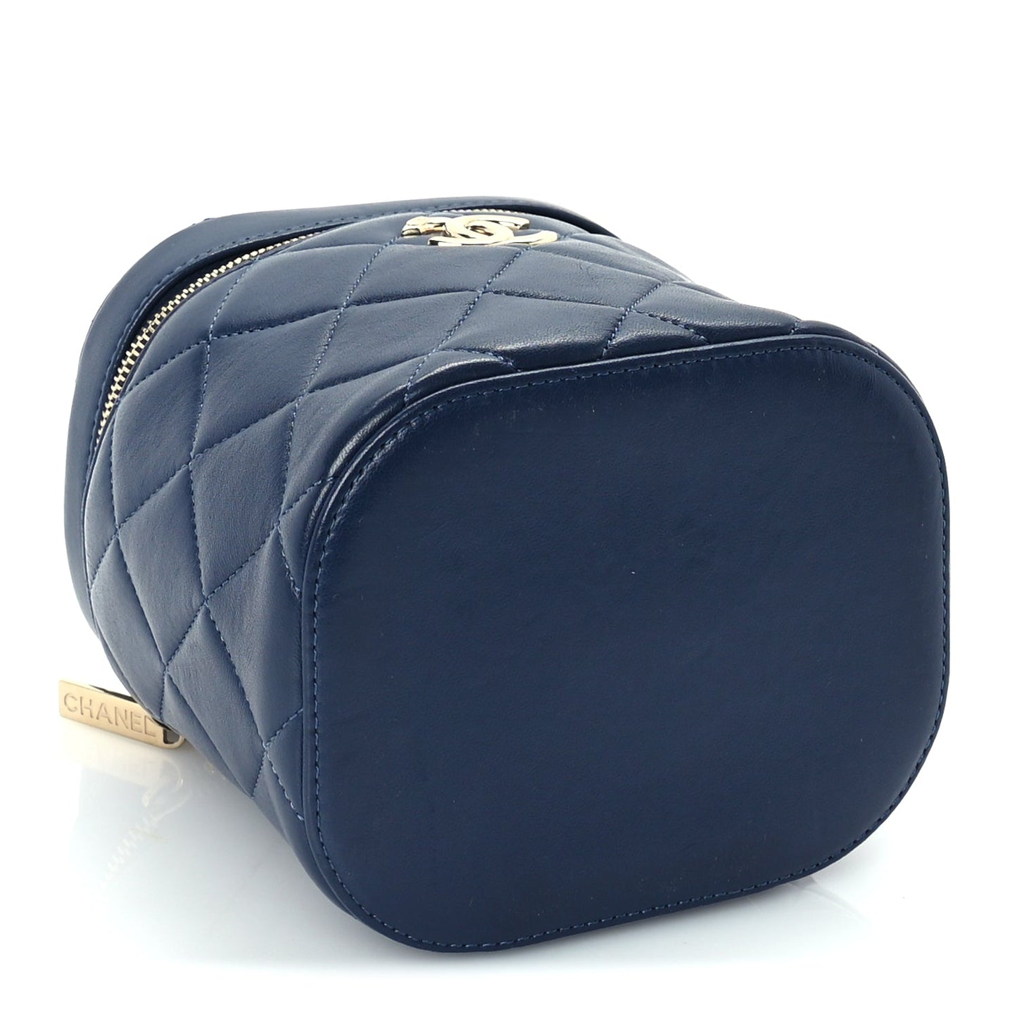 Chanel Lambskin Quilted Trendy Vanity Case Blue