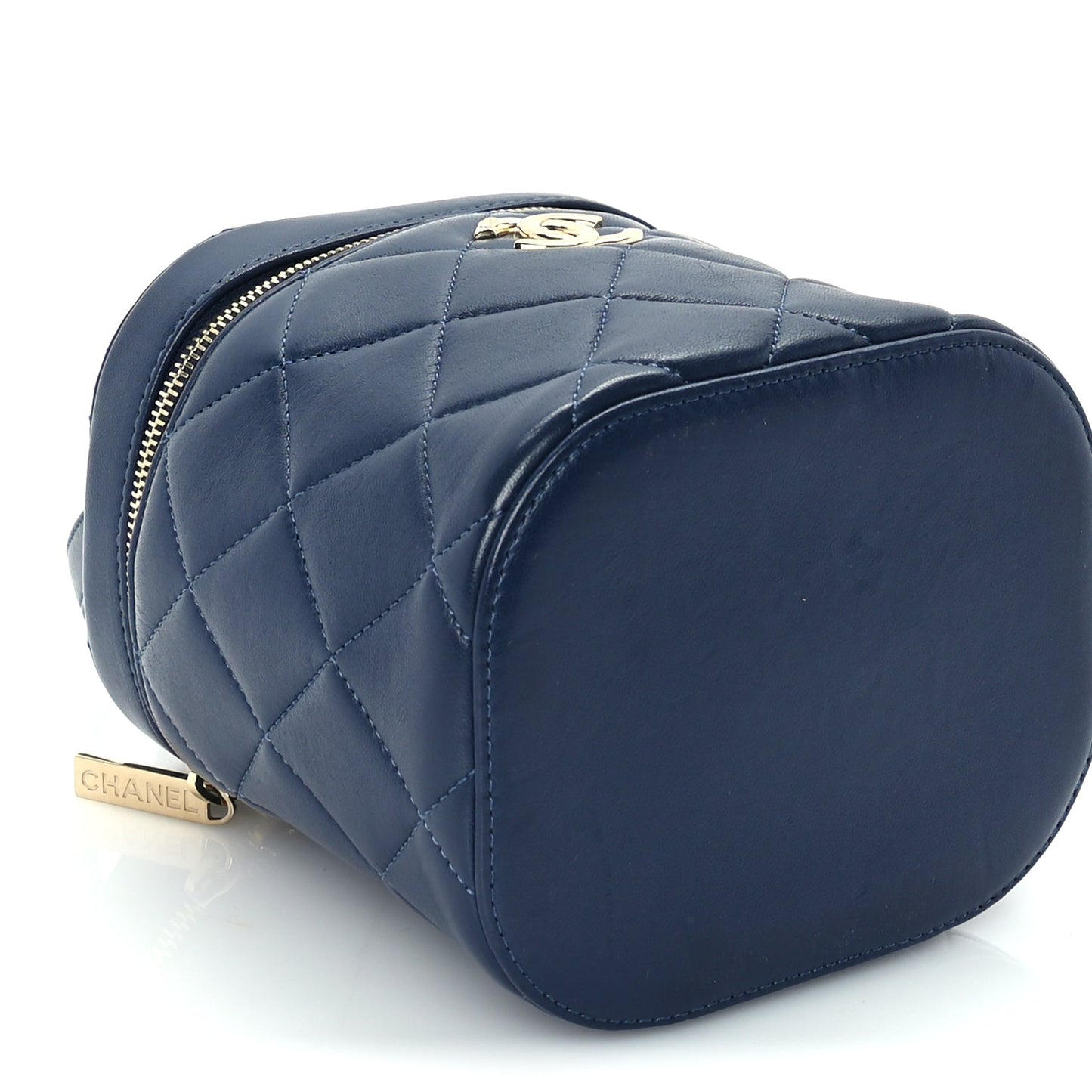 Chanel Lambskin Quilted Trendy Vanity Case Blue