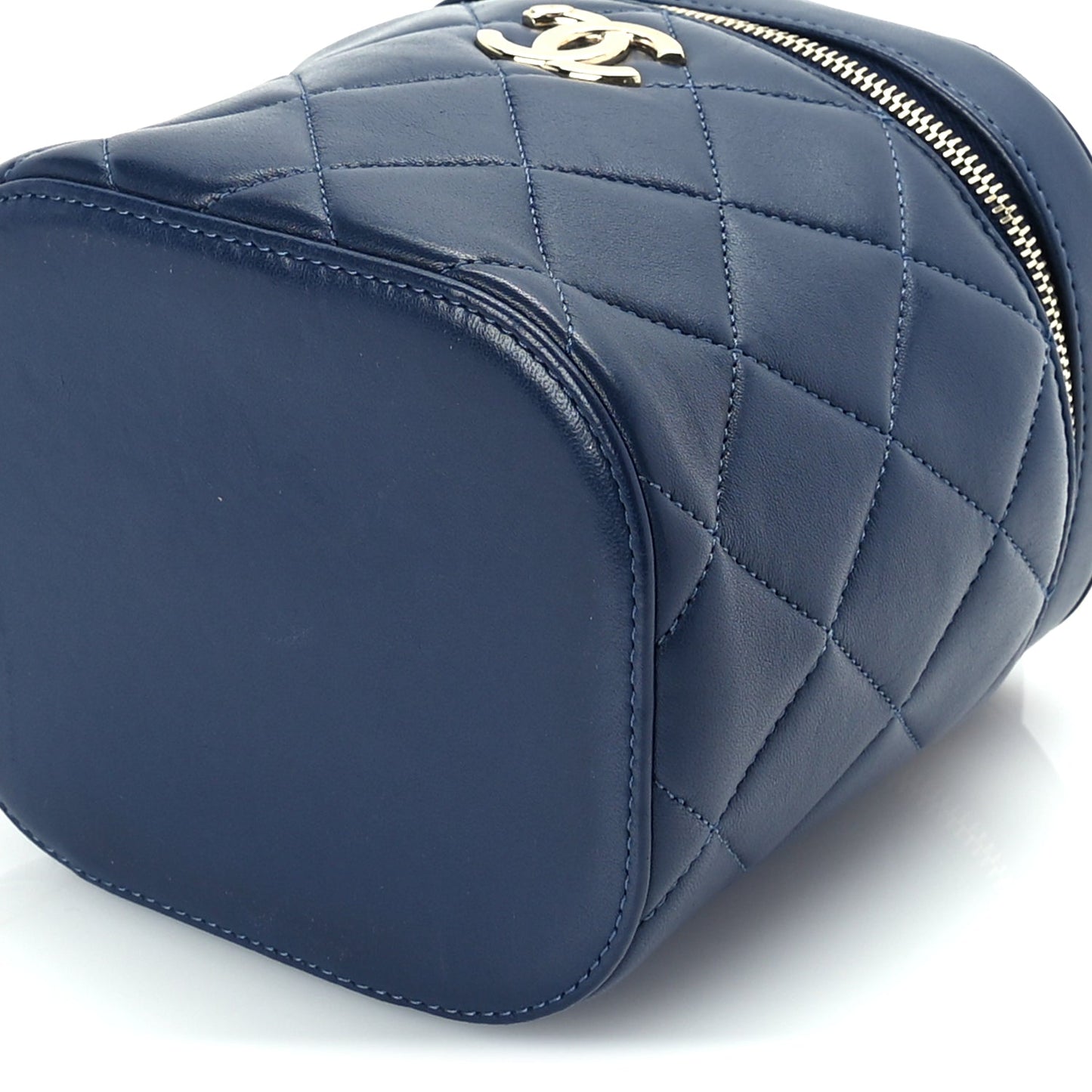 Chanel Lambskin Quilted Trendy Vanity Case Blue