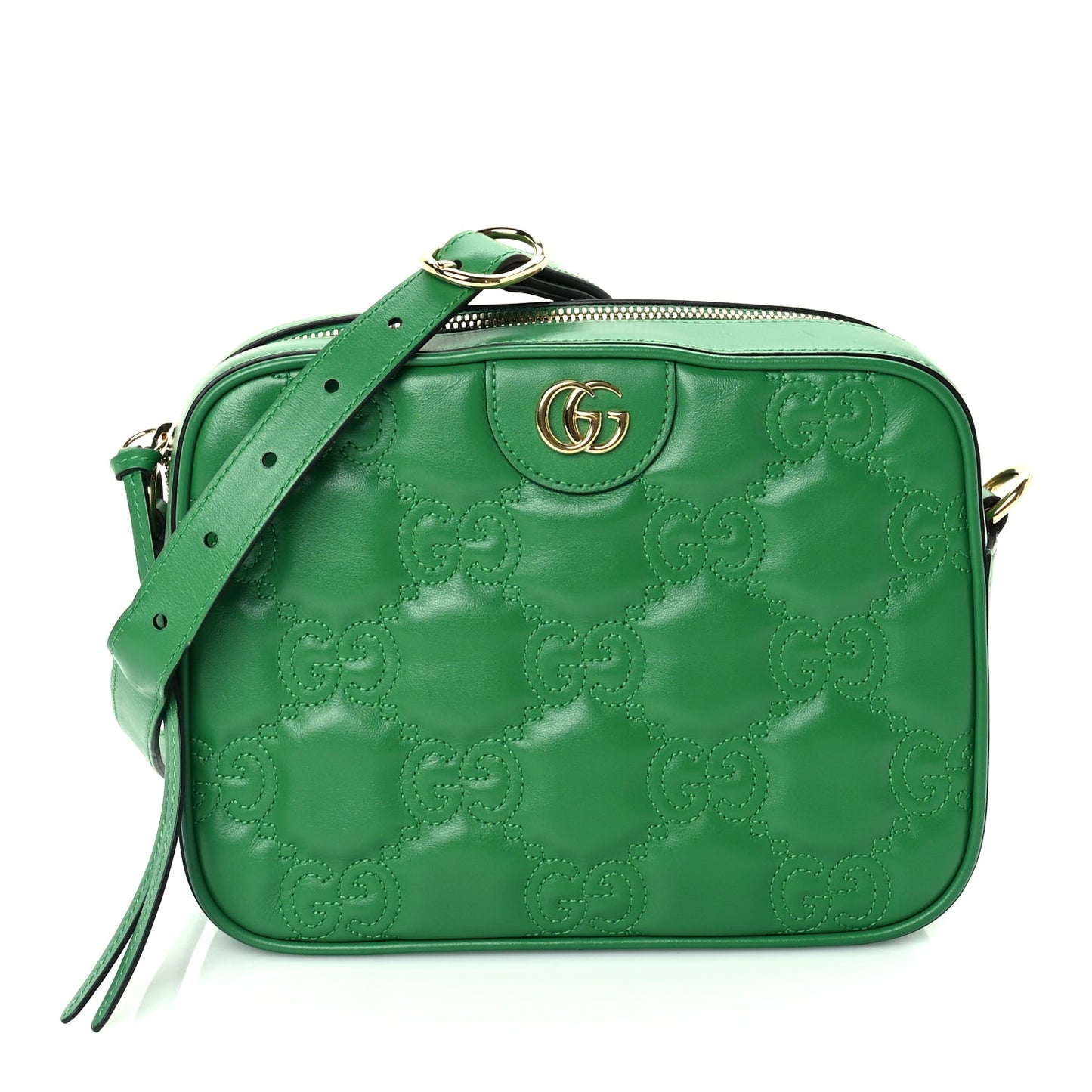 Gucci Calfskin GG Matelasse Shoulder Bag Spring Green