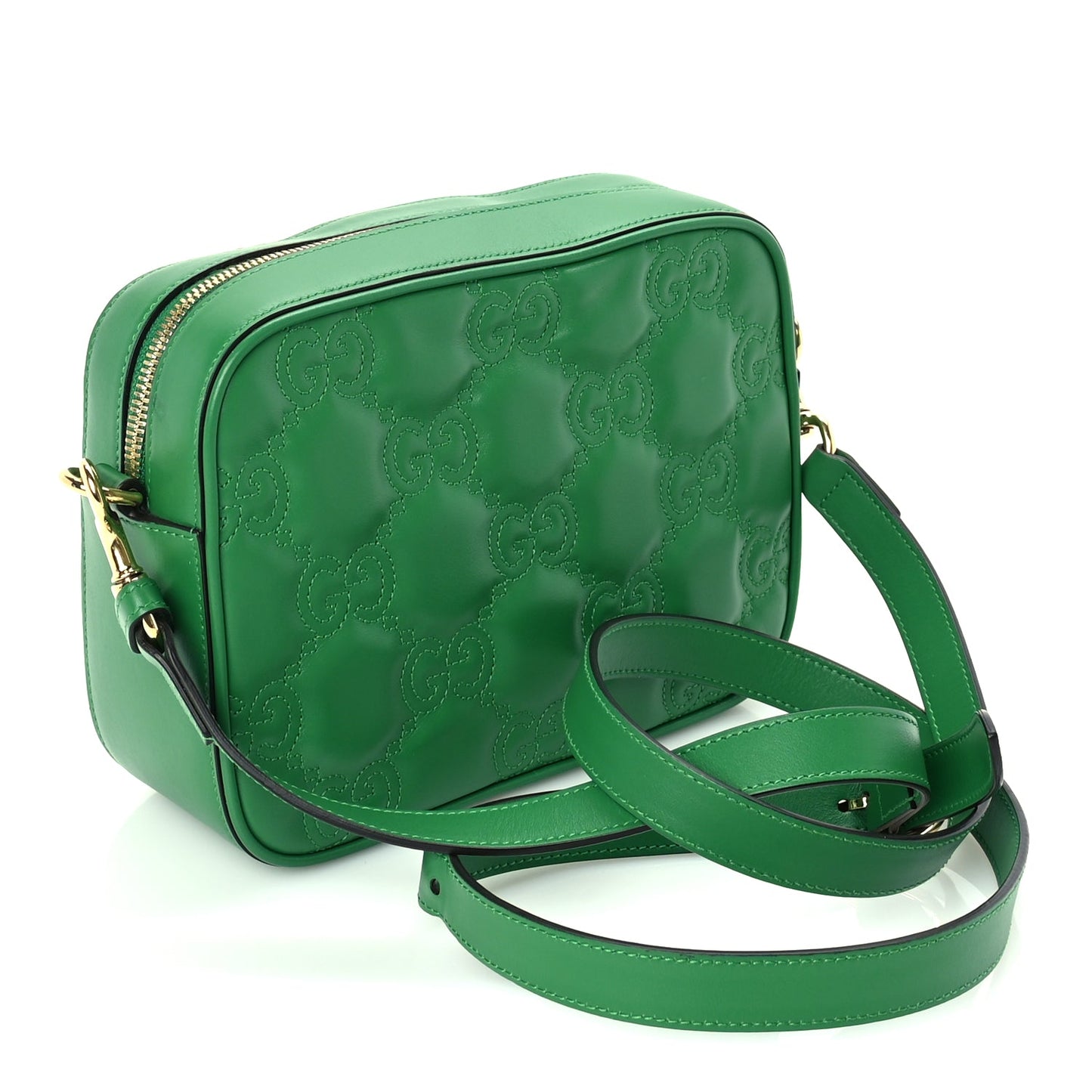 Gucci Calfskin GG Matelasse Shoulder Bag Spring Green