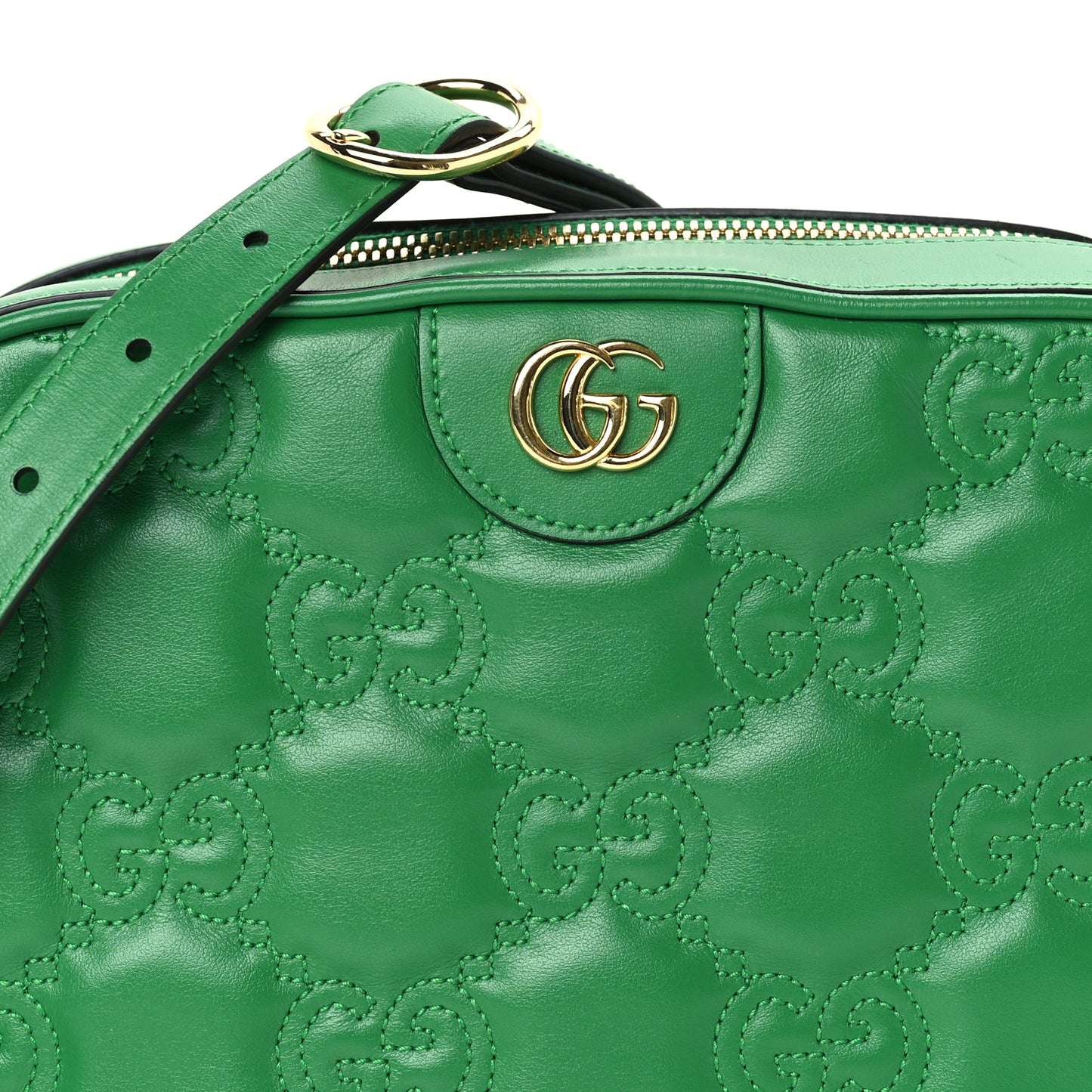 Gucci Calfskin GG Matelasse Shoulder Bag Spring Green