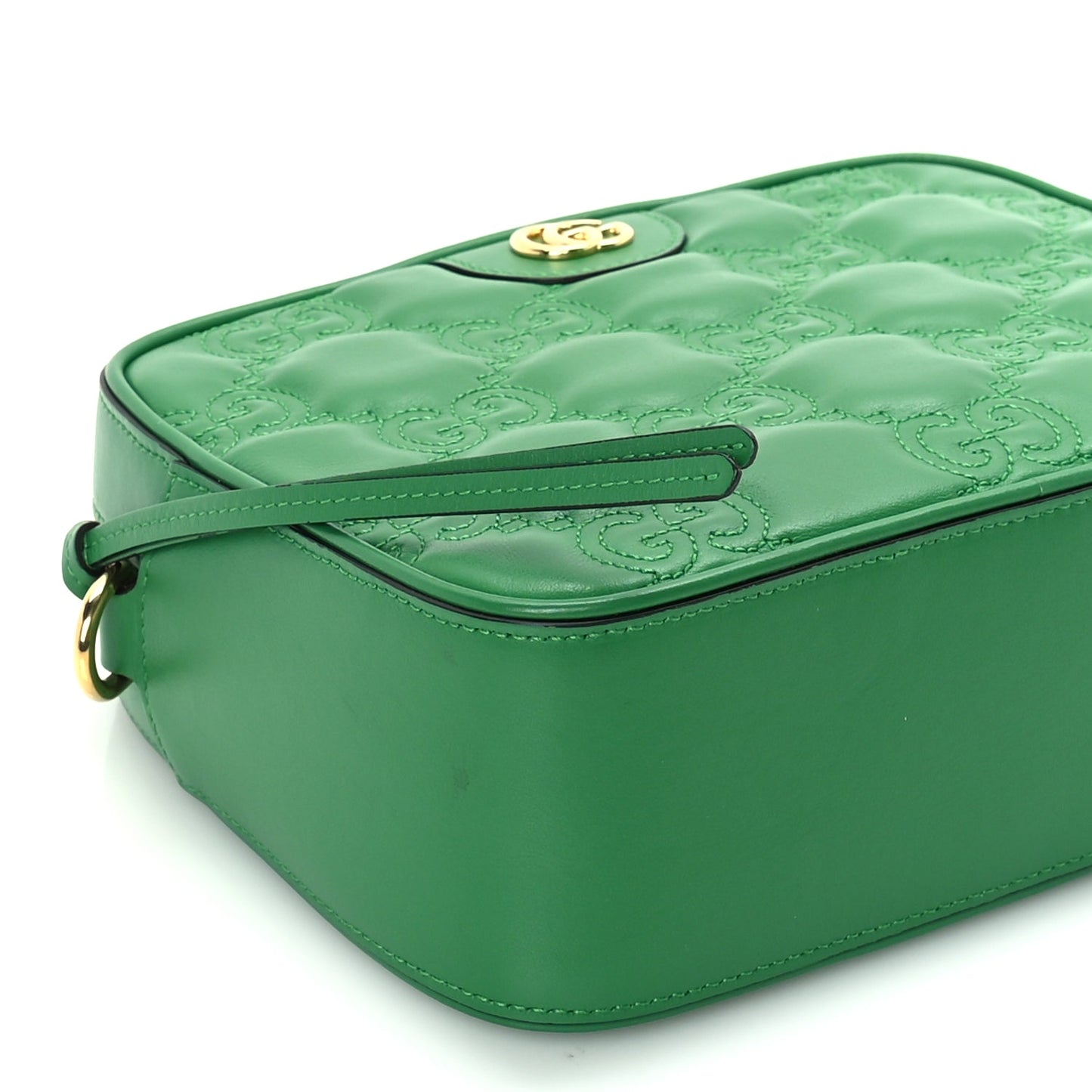 Gucci Calfskin GG Matelasse Shoulder Bag Spring Green
