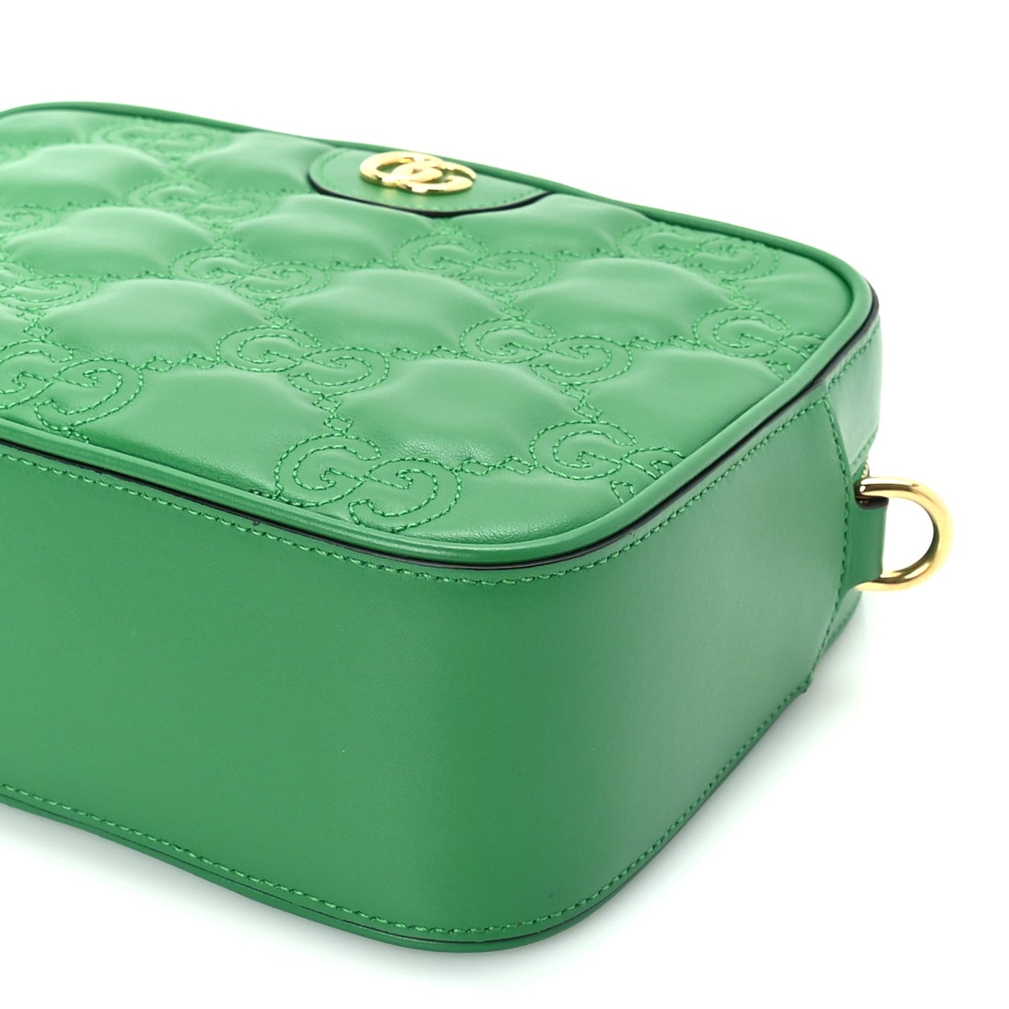 Gucci Calfskin GG Matelasse Shoulder Bag Spring Green