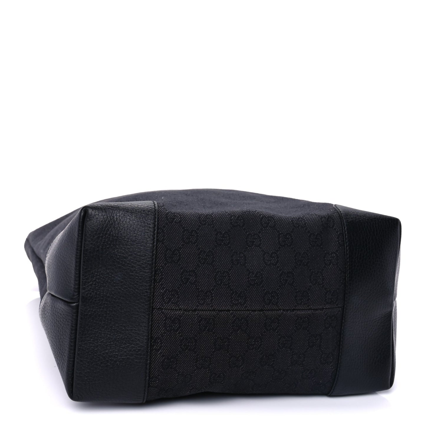 Gucci Denim Monogram Medium Handle Vertical Tote Black