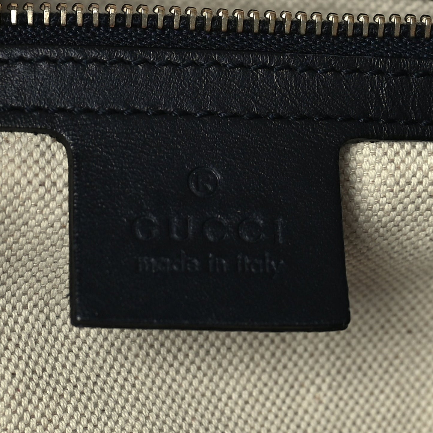 Gucci Monogram Selleria Calfskin Vintage Web Medium Boston Beige Blue