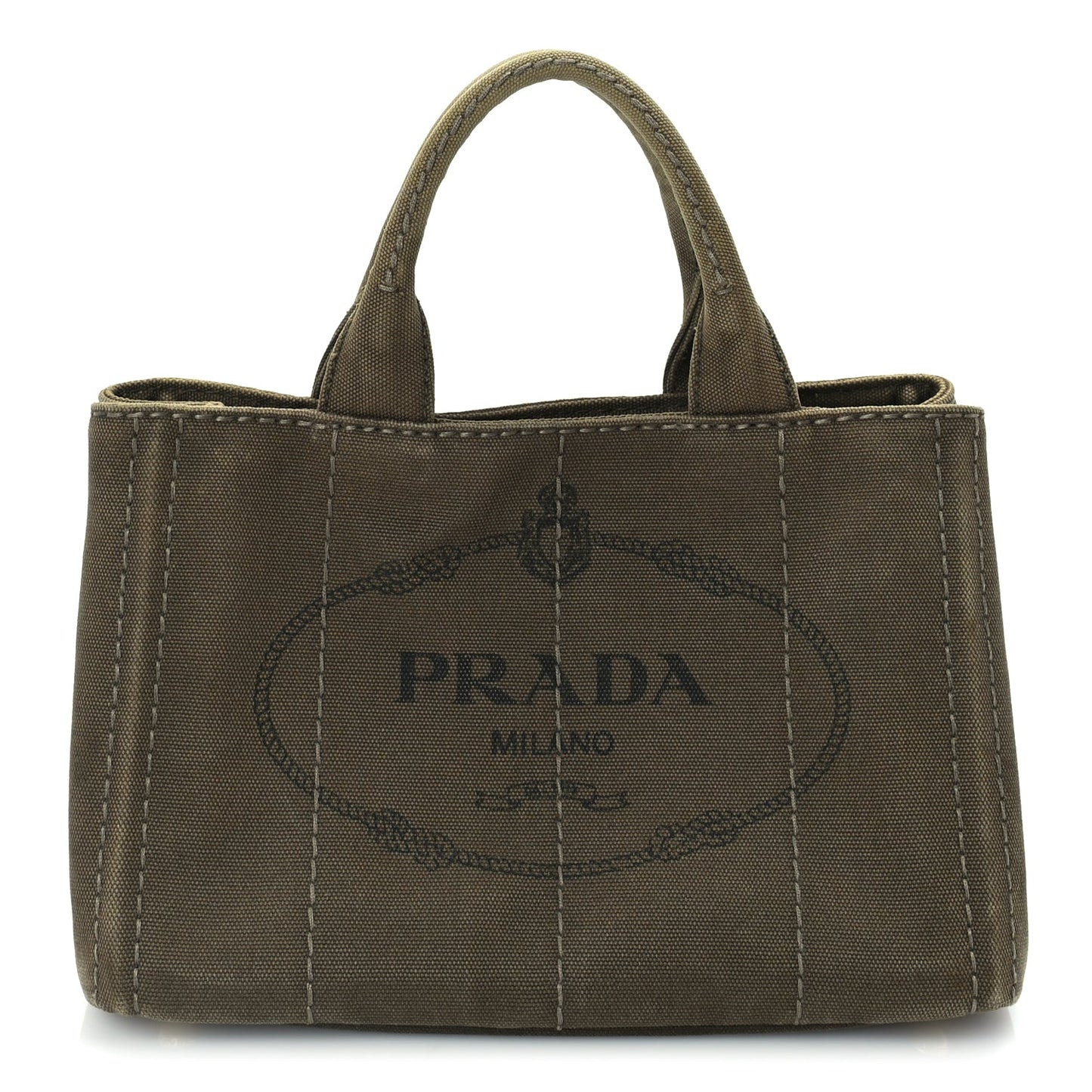 Prada Canapa Small Logo Tote Khaki